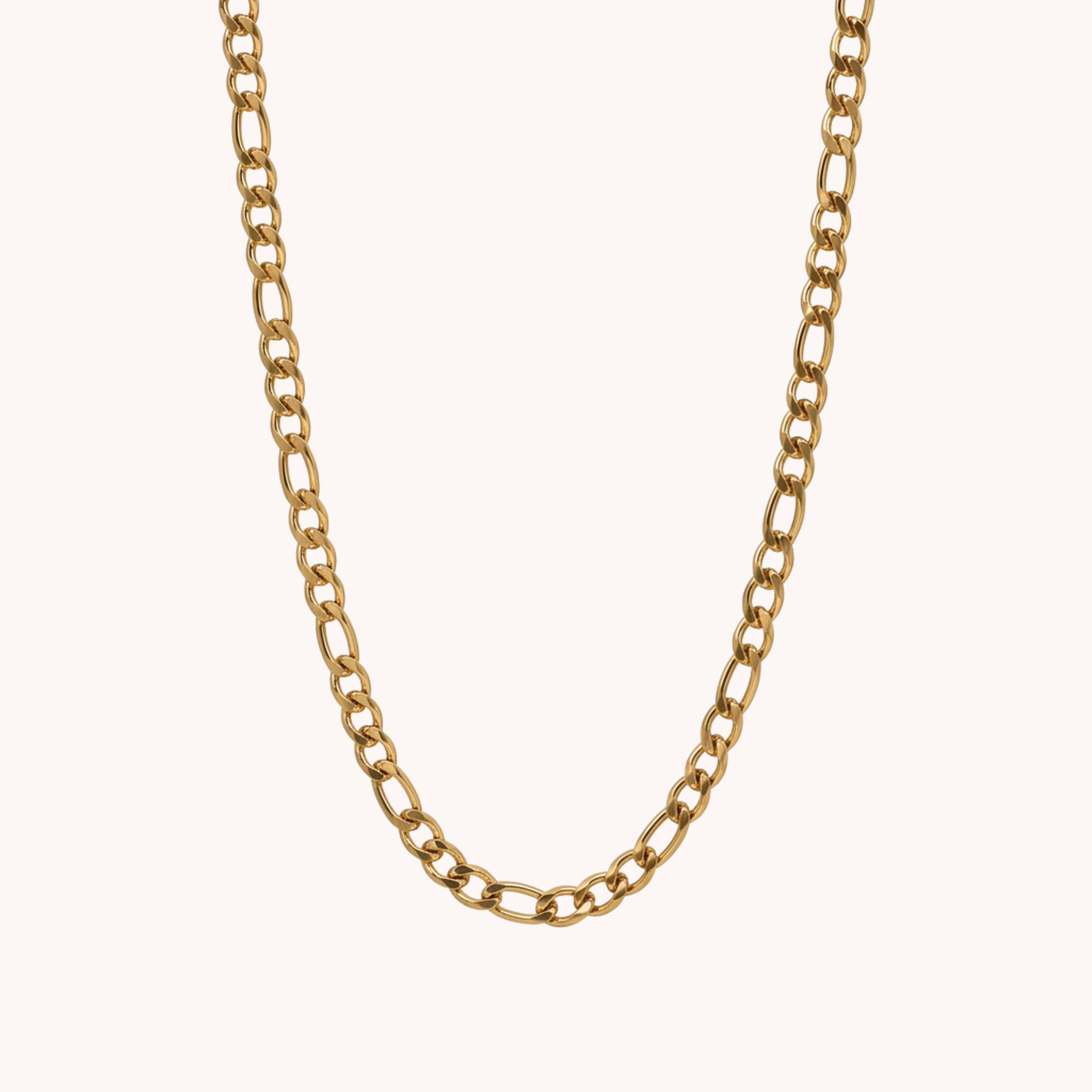 GIROCOLLO FIGARO ESSENTIAL - collana corta a catena alternata 3+1 in acciaio