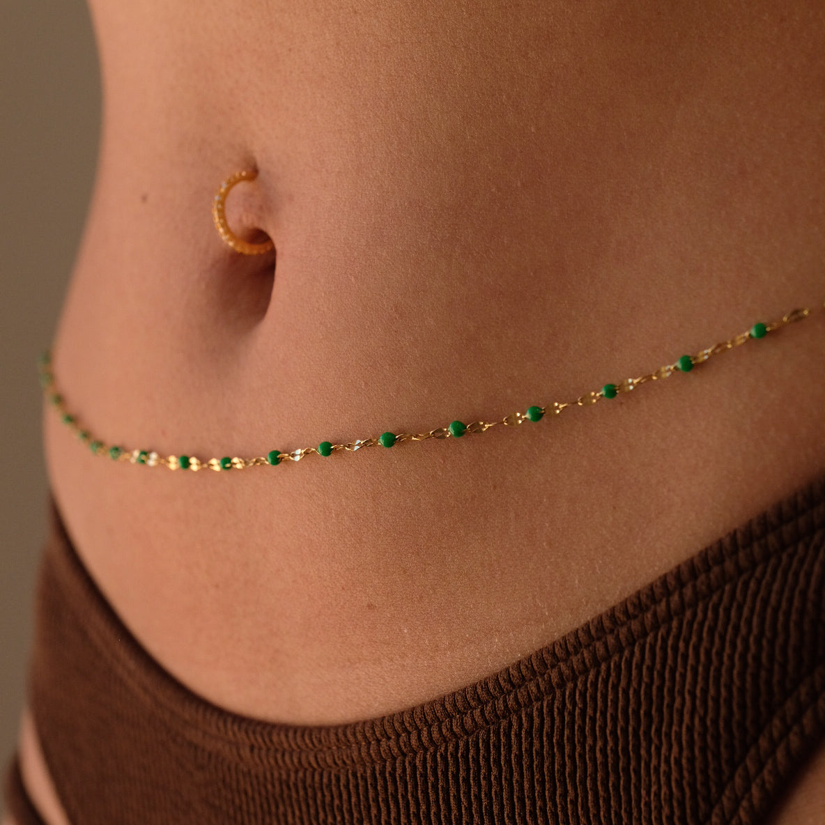 BODY CHAIN ORO/VERDE - Regolabile