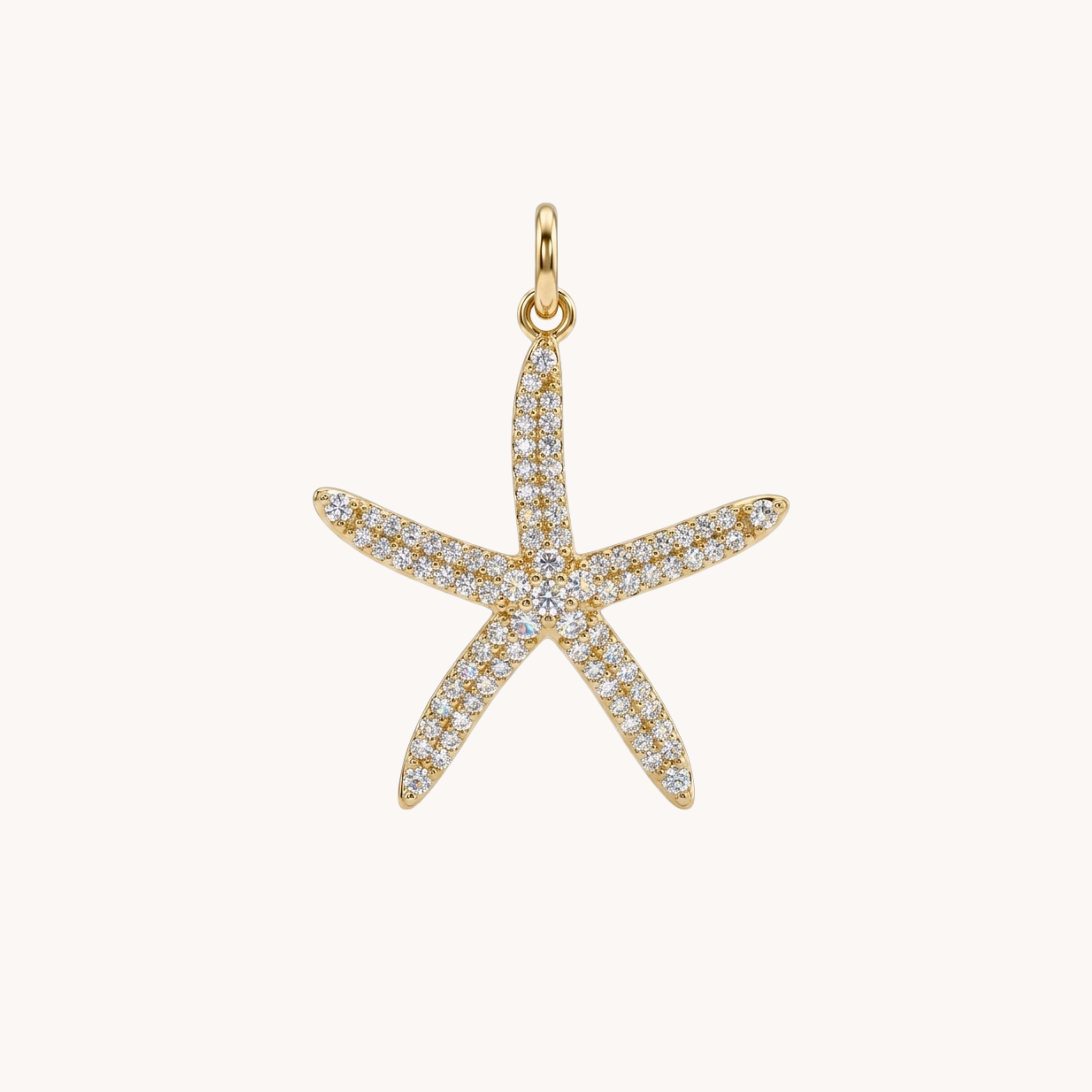 CIONDOLO ICED STARFISH - stella marina con zirconi bianchi