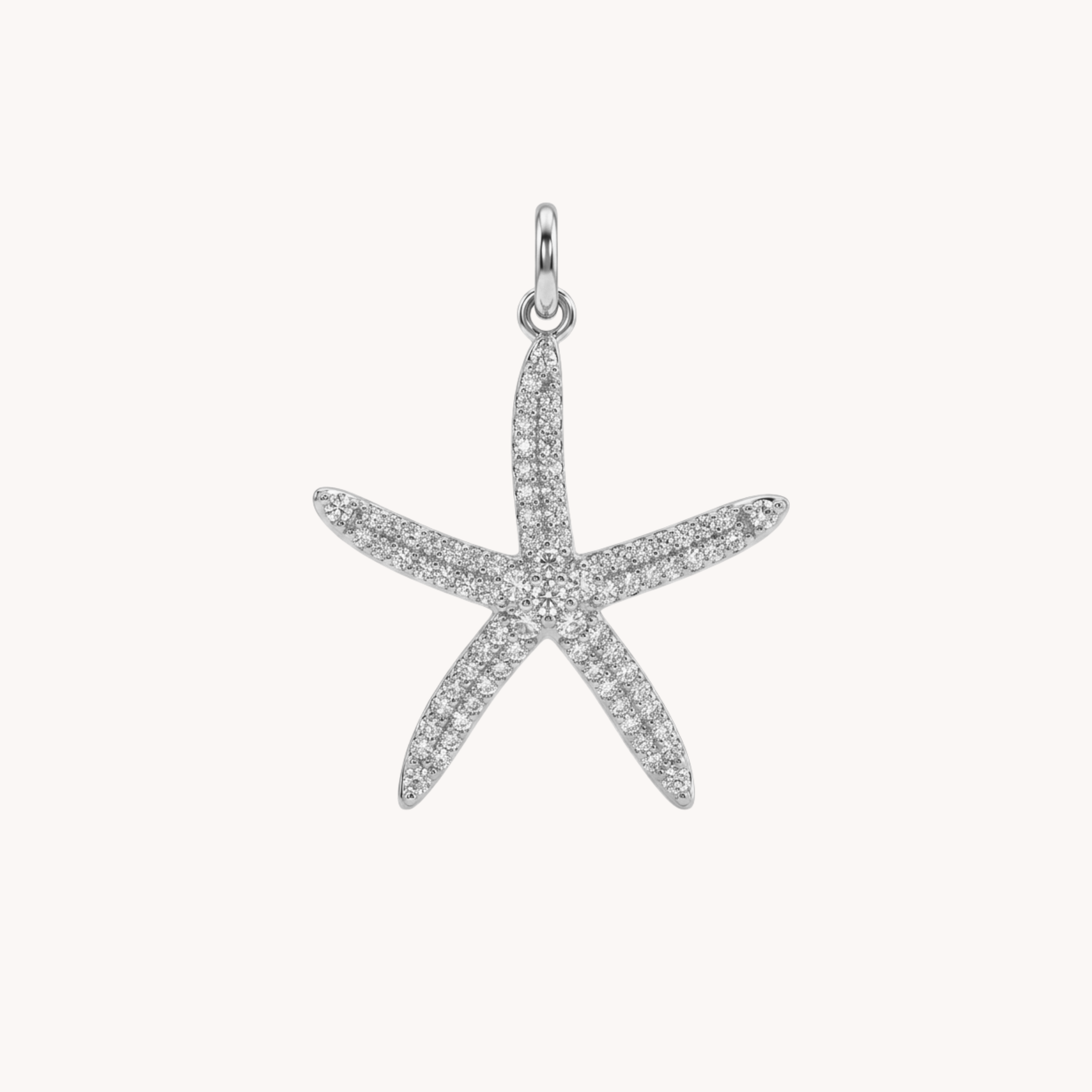 CIONDOLO ICED STARFISH - stella marina con zirconi bianchi