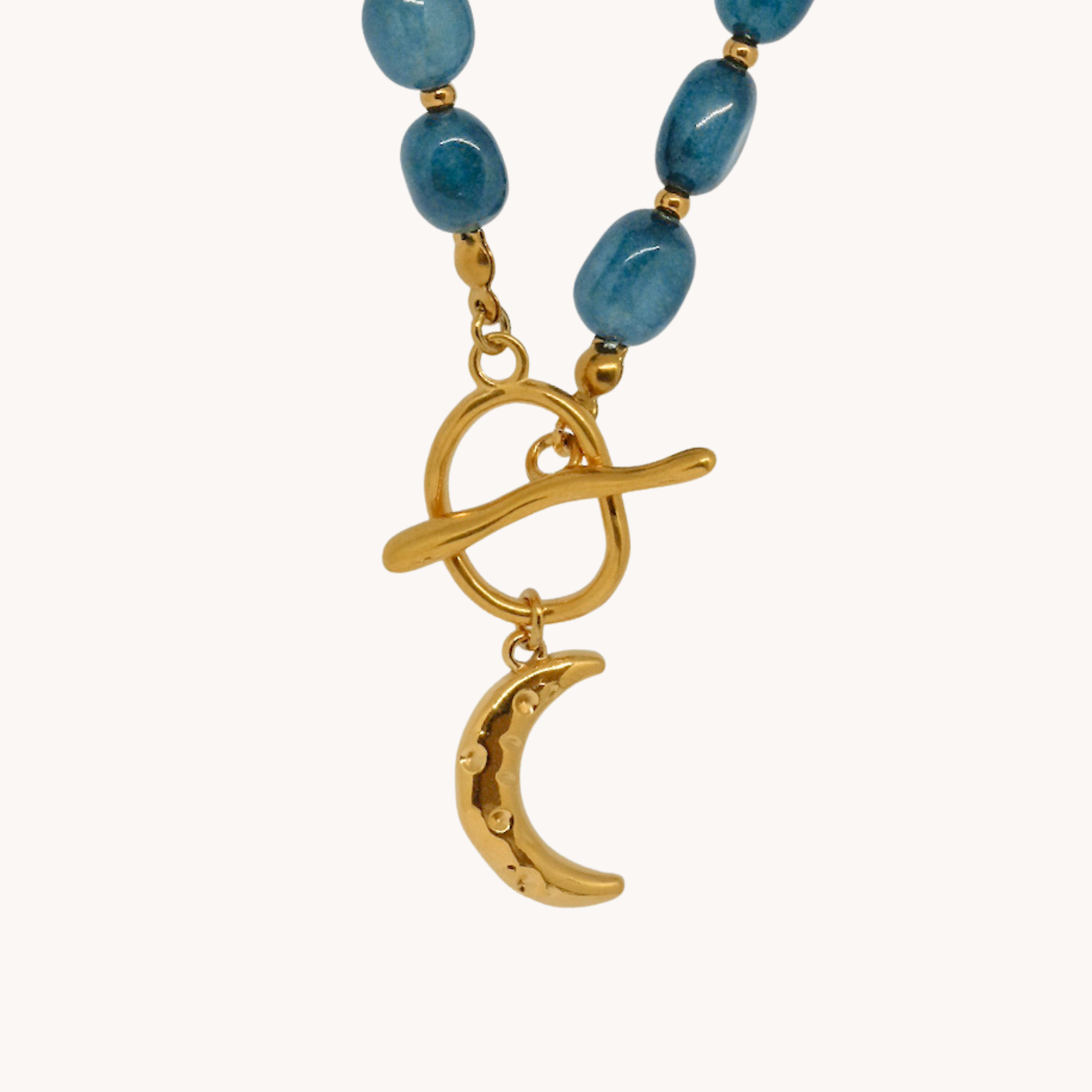 GIROCOLLO PERLE BLU CON LUNA