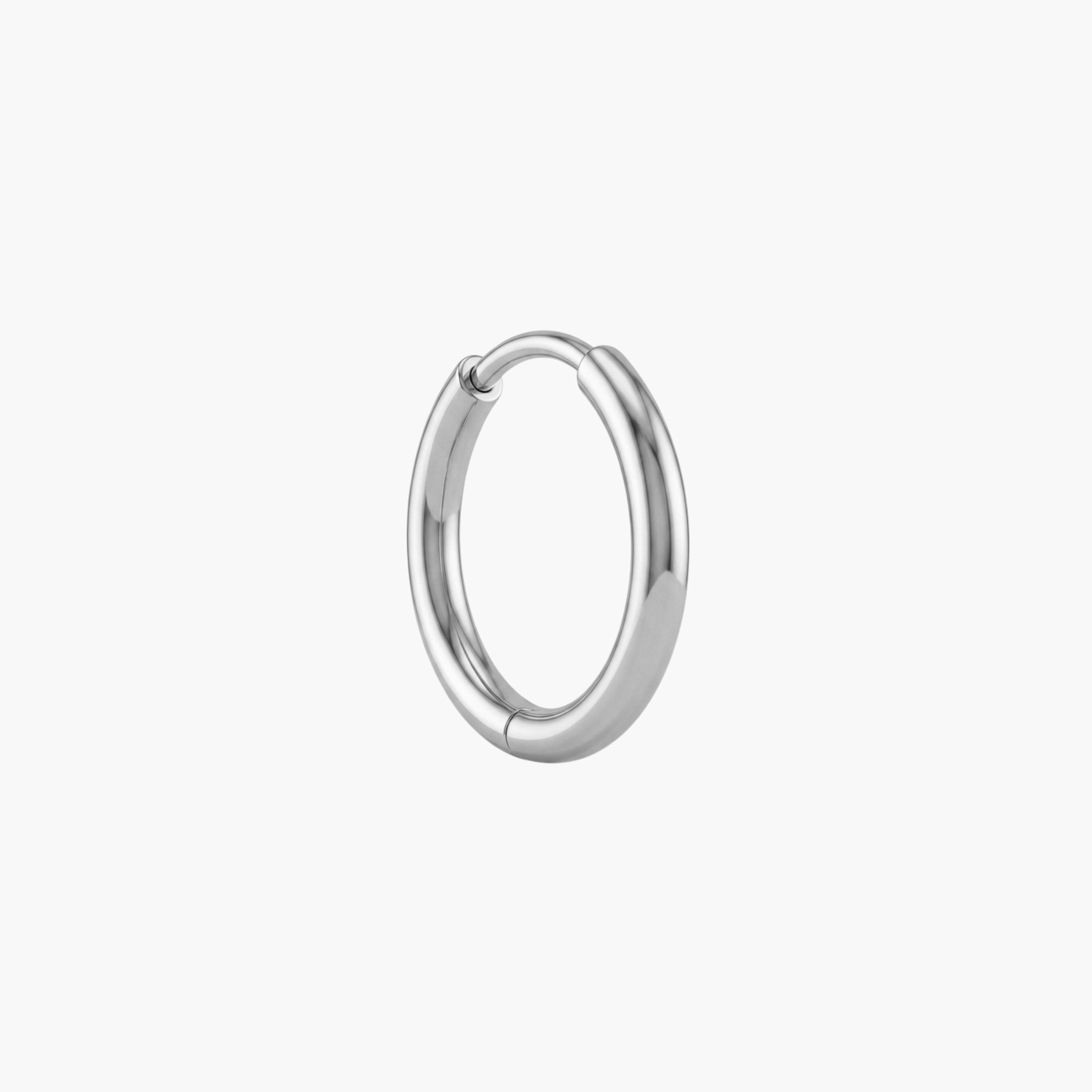 MONO ORECCHINO 1.8CM - orecchino singolo a cerchio grande da uomo liscio in acciaio oro o argento