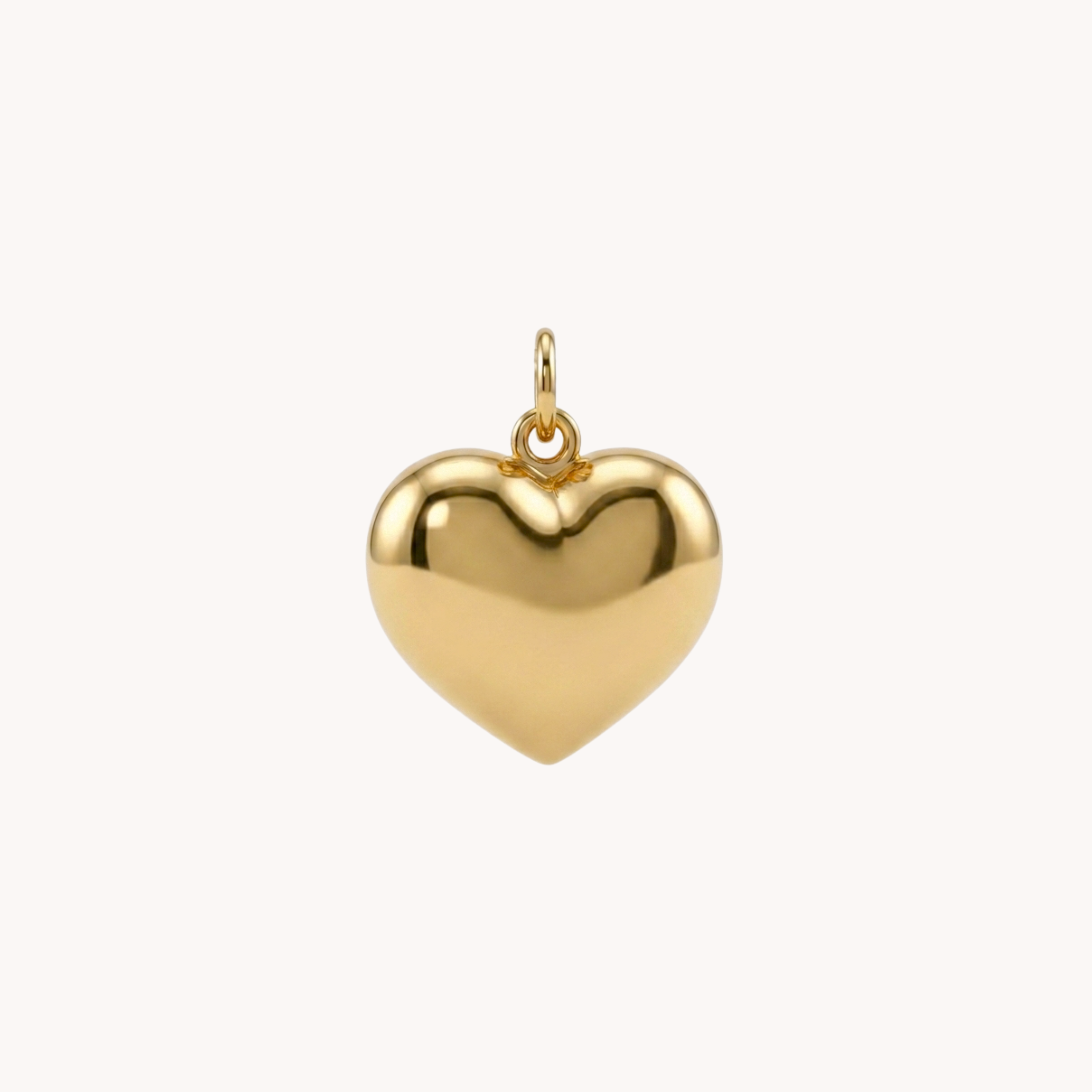 CIONDOLO CUORE GRANDE - cuore bombato liscio grande in acciaio oro o argento