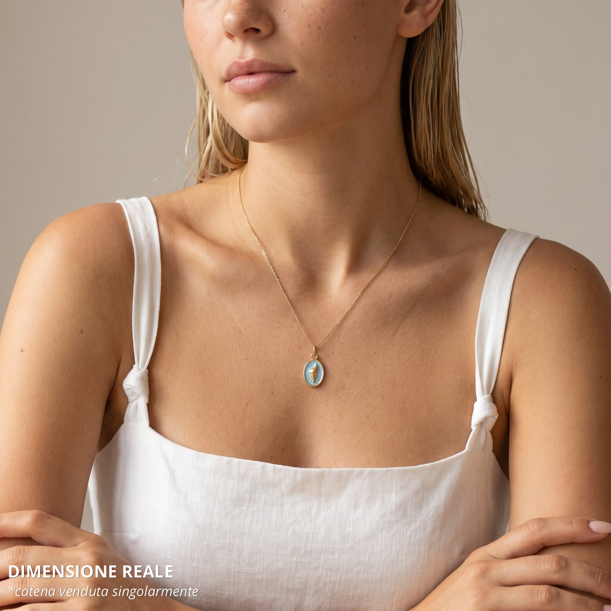 CIONDOLO SPIRALE LIGHT BLUE