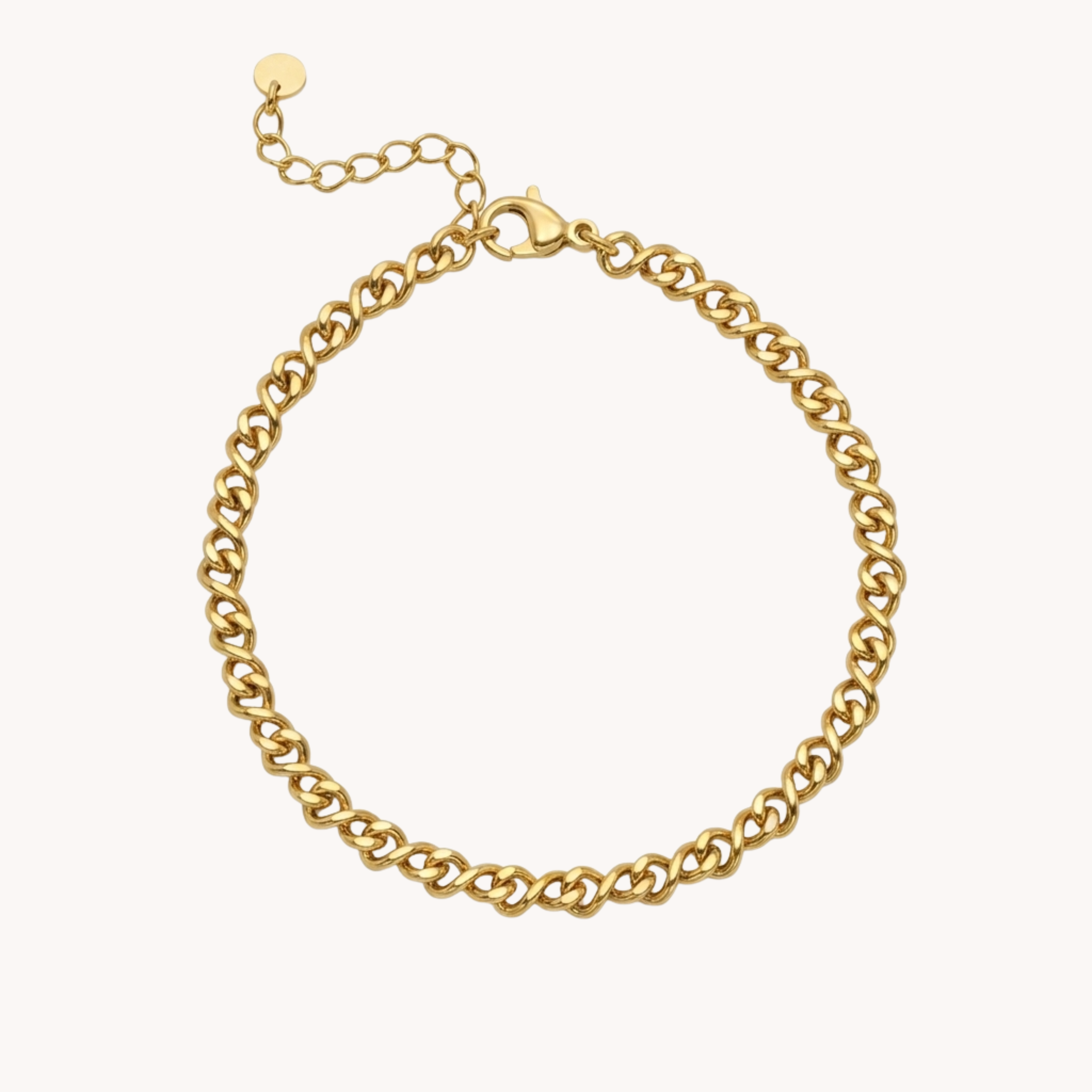 BRACCIALE URBAN CHAIN - bracciale a catena con maglia groumette ritorta in acciaio oro