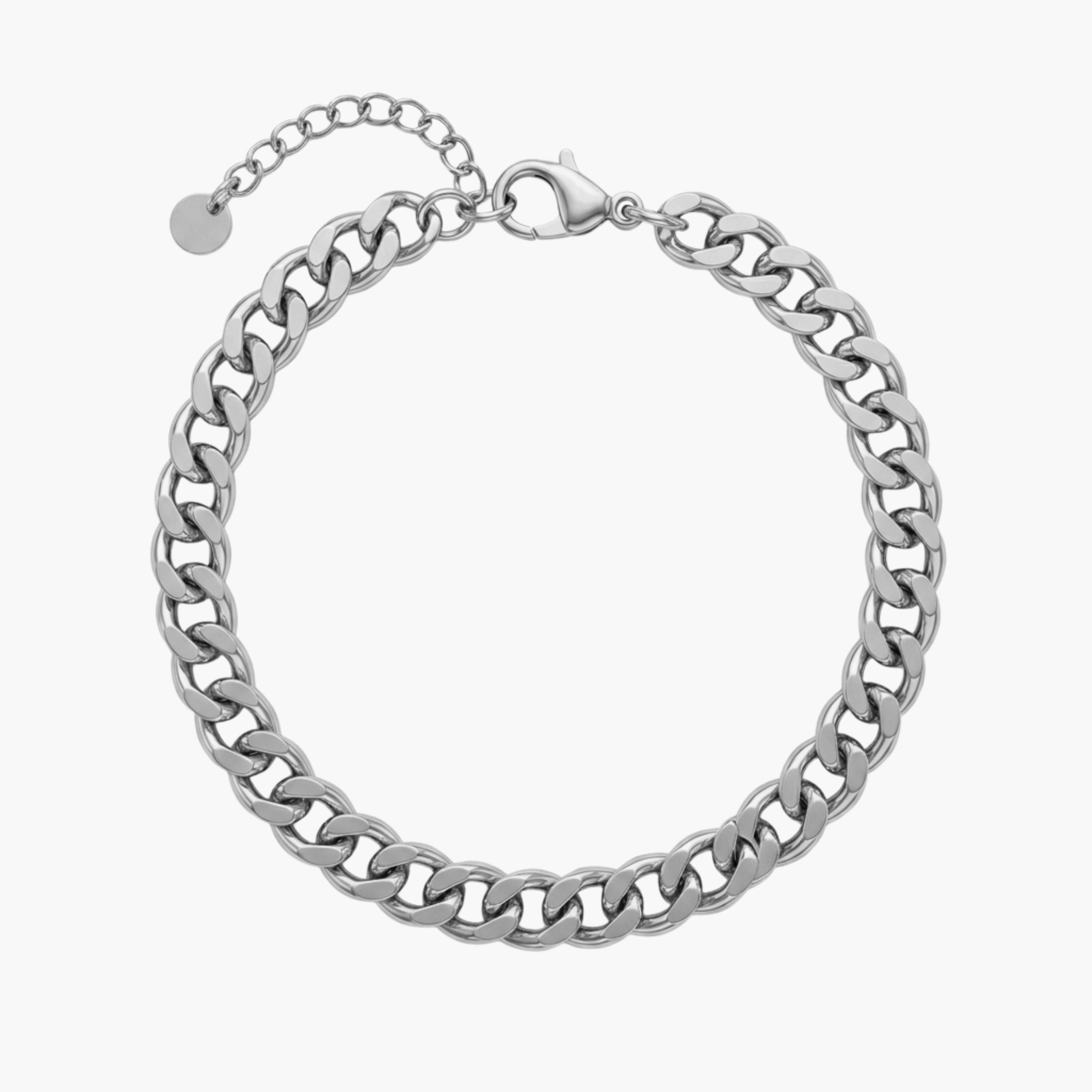 BRACCIALE CLASSIC CUBAN - bracciale da uomo a catena massiccia a maglia grumetta cubana in acciaio argento o oro