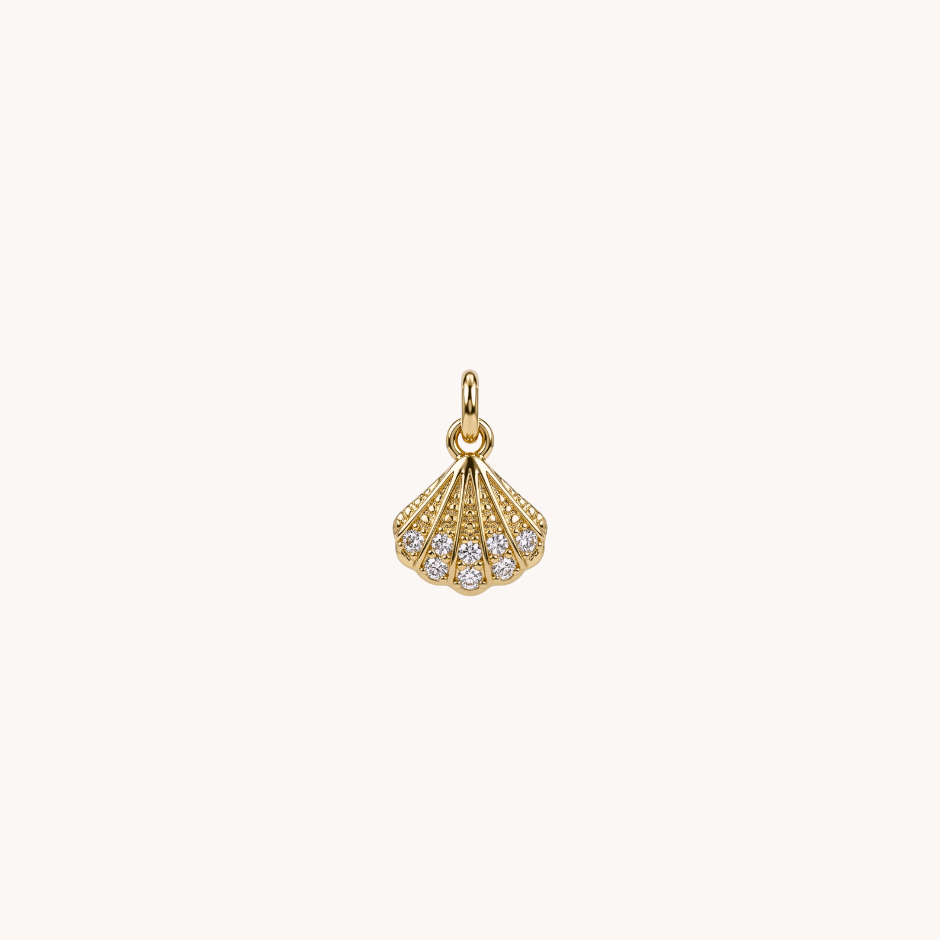 CIONDOLO SHELL SHINE - conchiglia capasanta con zirconi bianchi