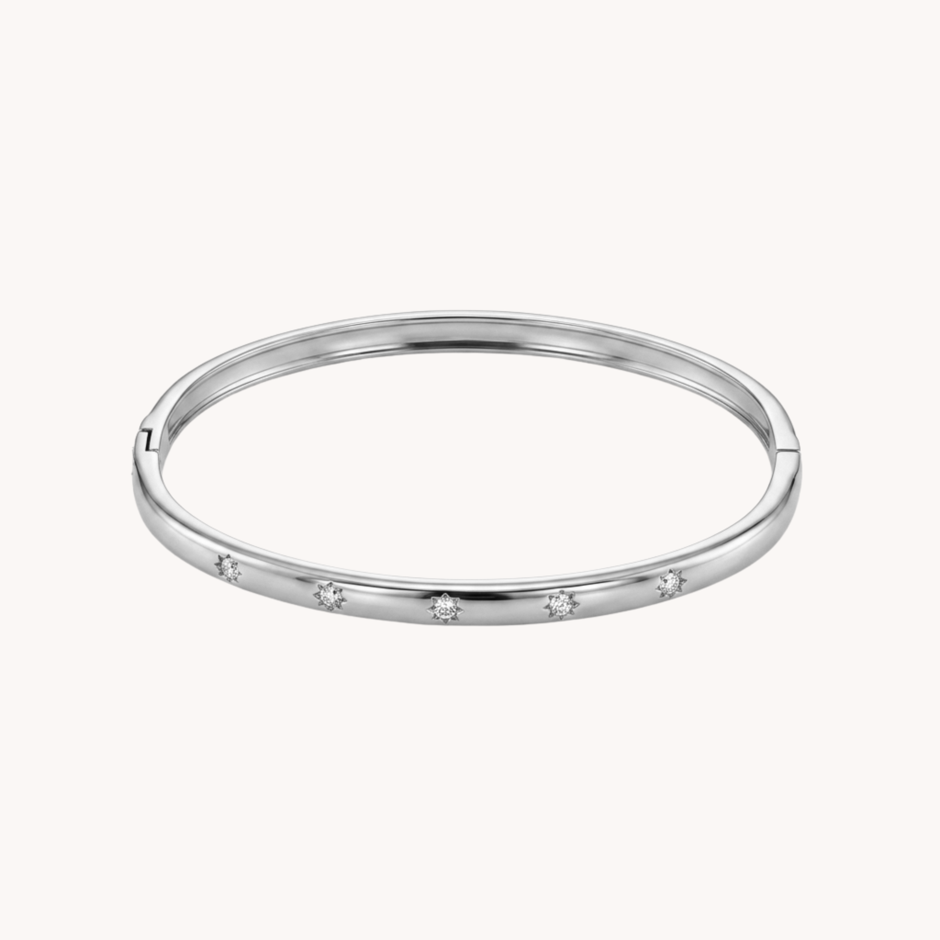 BRACCIALE RIGIDO CRYSTAL BANGLE - zirconi incastonati e acciaio