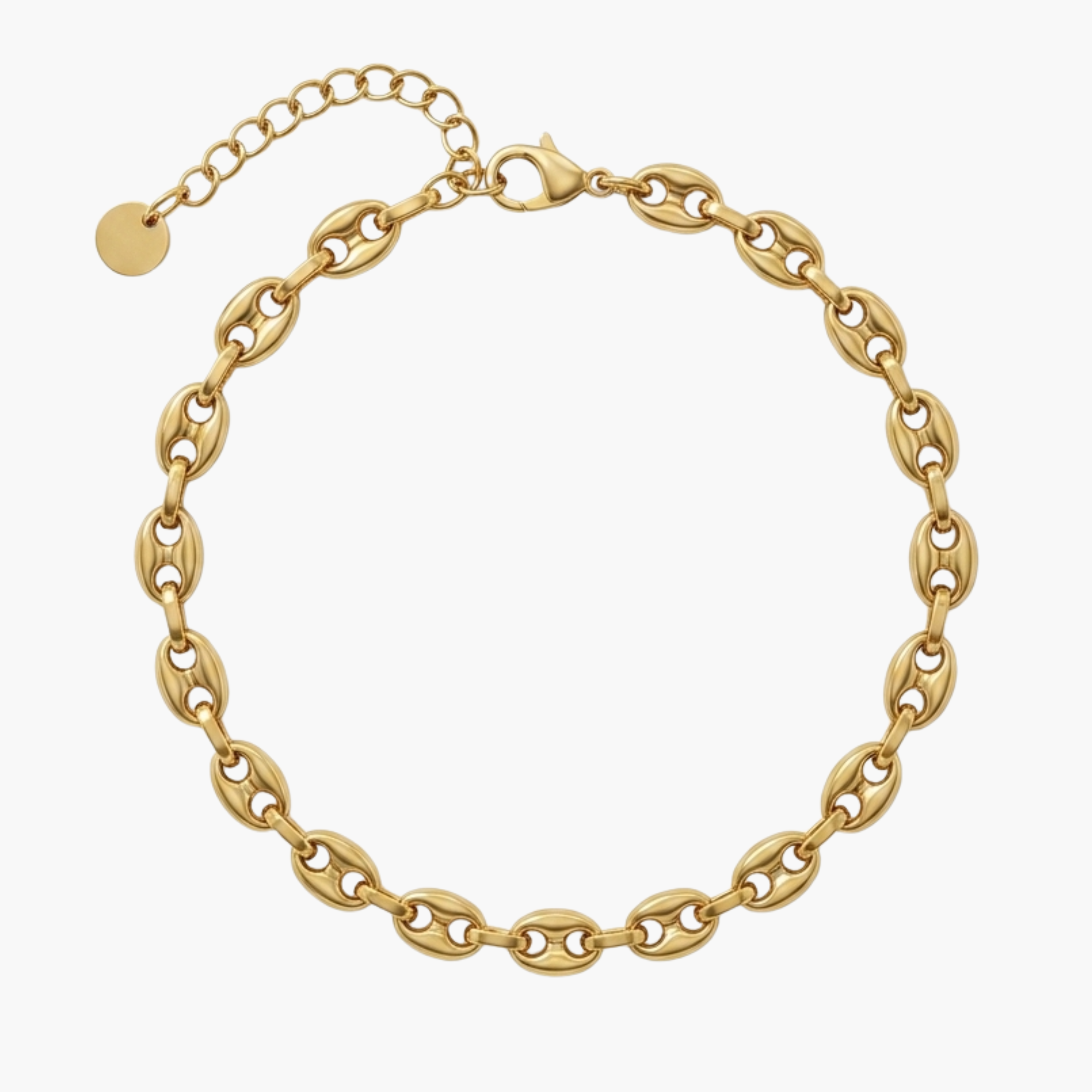 BRACCIALE MARINER SHIELD - maglia marina piatta da uomo in acciaio oro o argento