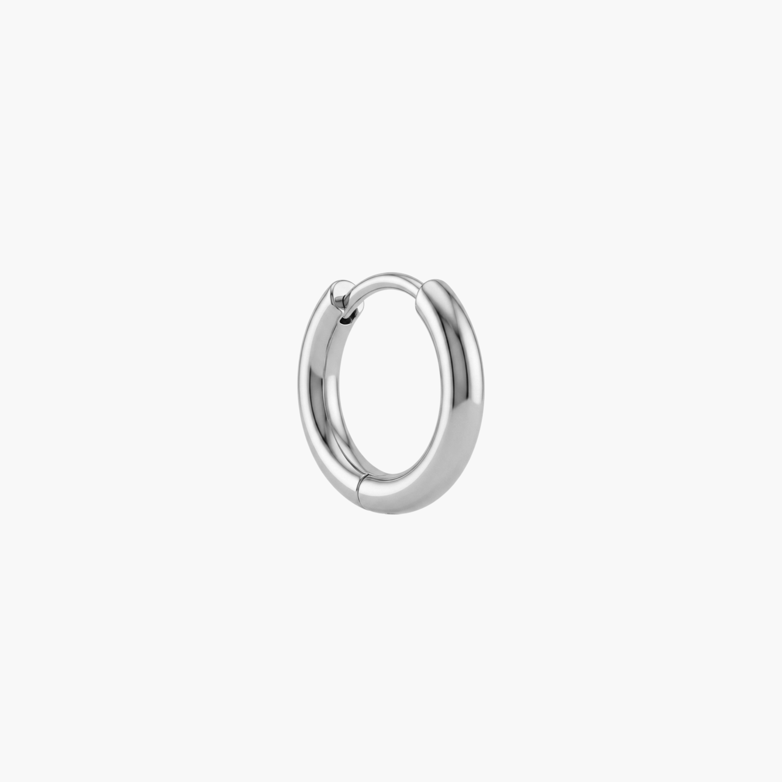 MONO ORECCHINO 1.2CM - orecchino singolo a cerchio piccolo da uomo liscio in acciaio oro o argento