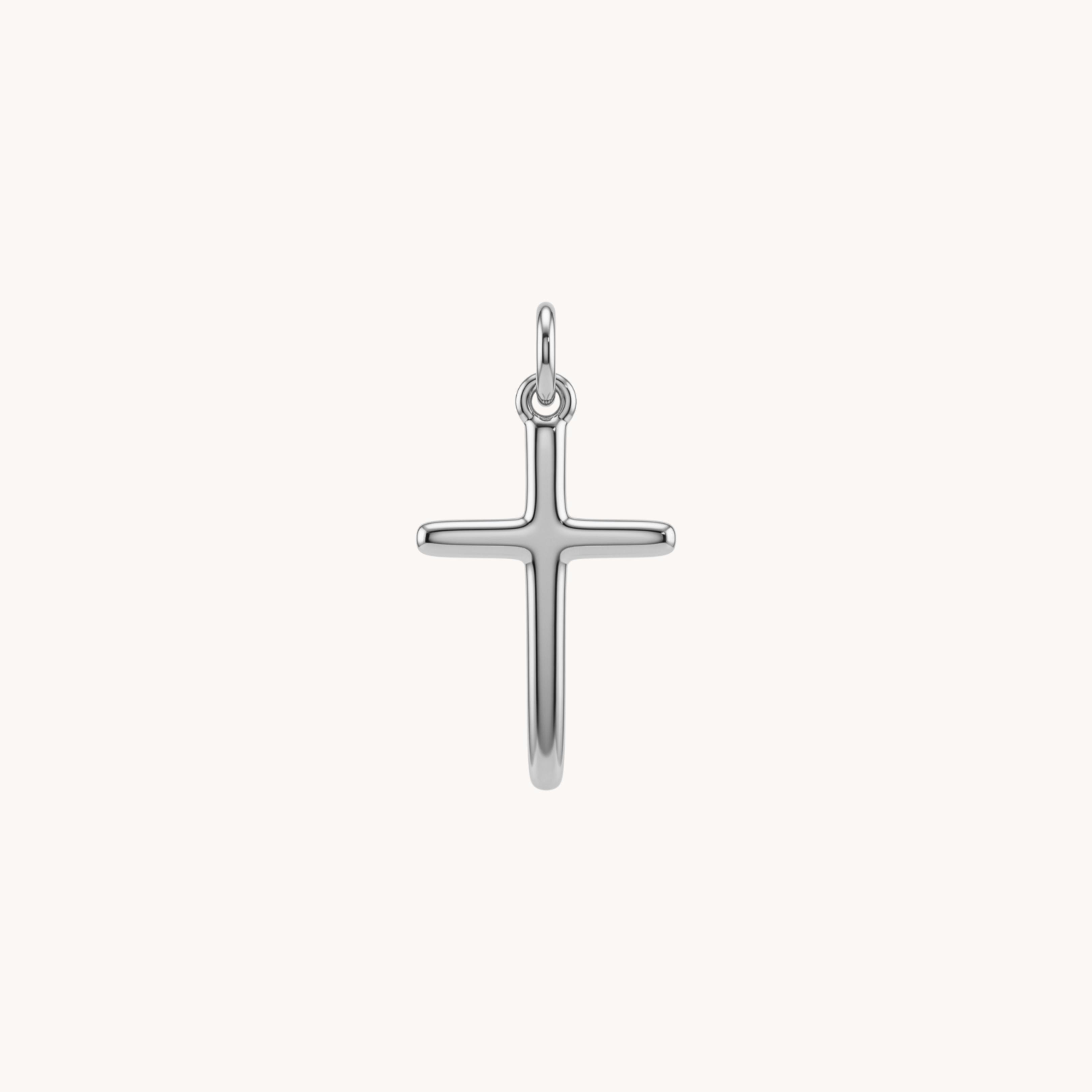 CIONDOLO CROCE MINIMAL - croce latina liscia bombata in acciaio oro o argento