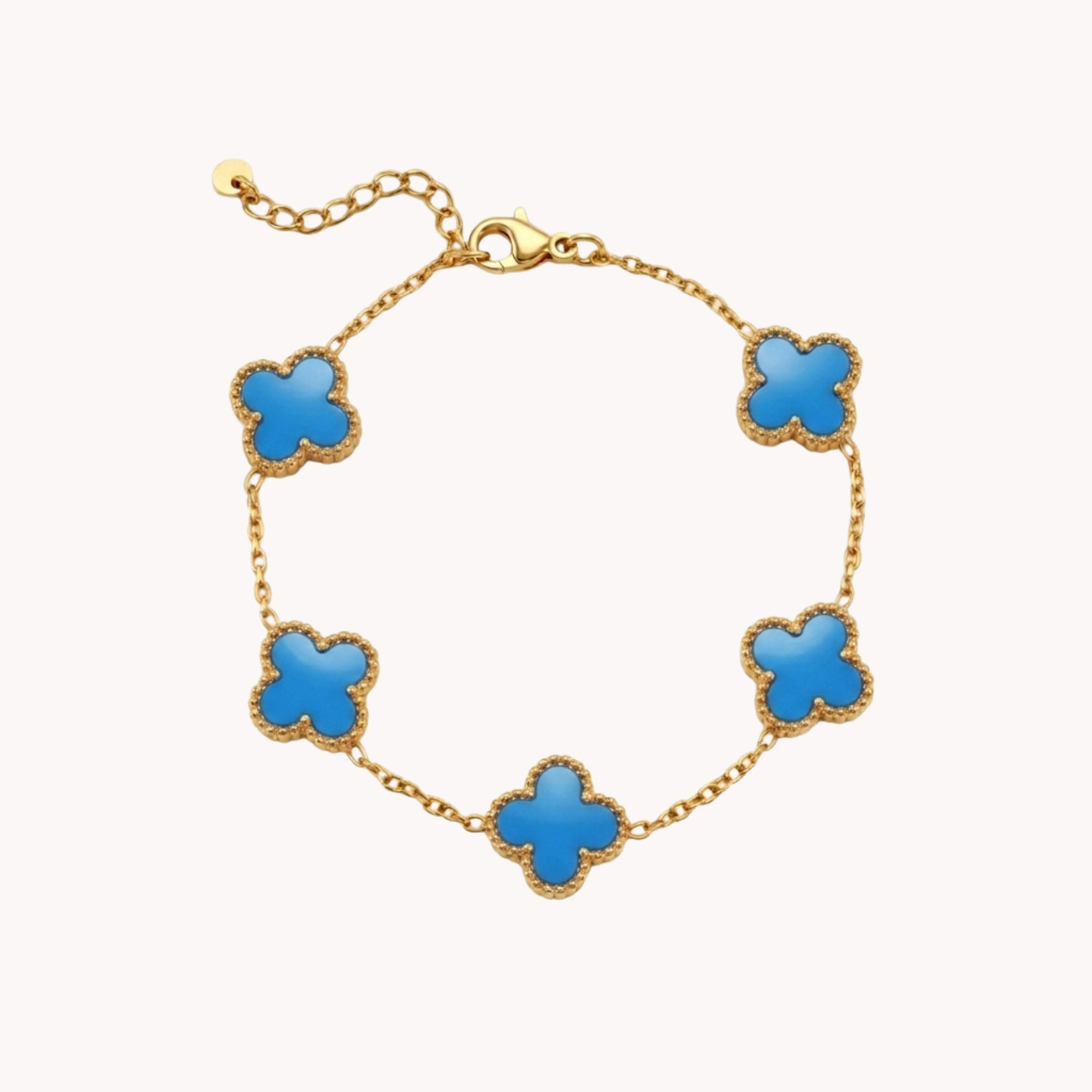 BRACCIALE FOUR-LEAF - bracciale a catenina con cinque quadrifogli in acciaio