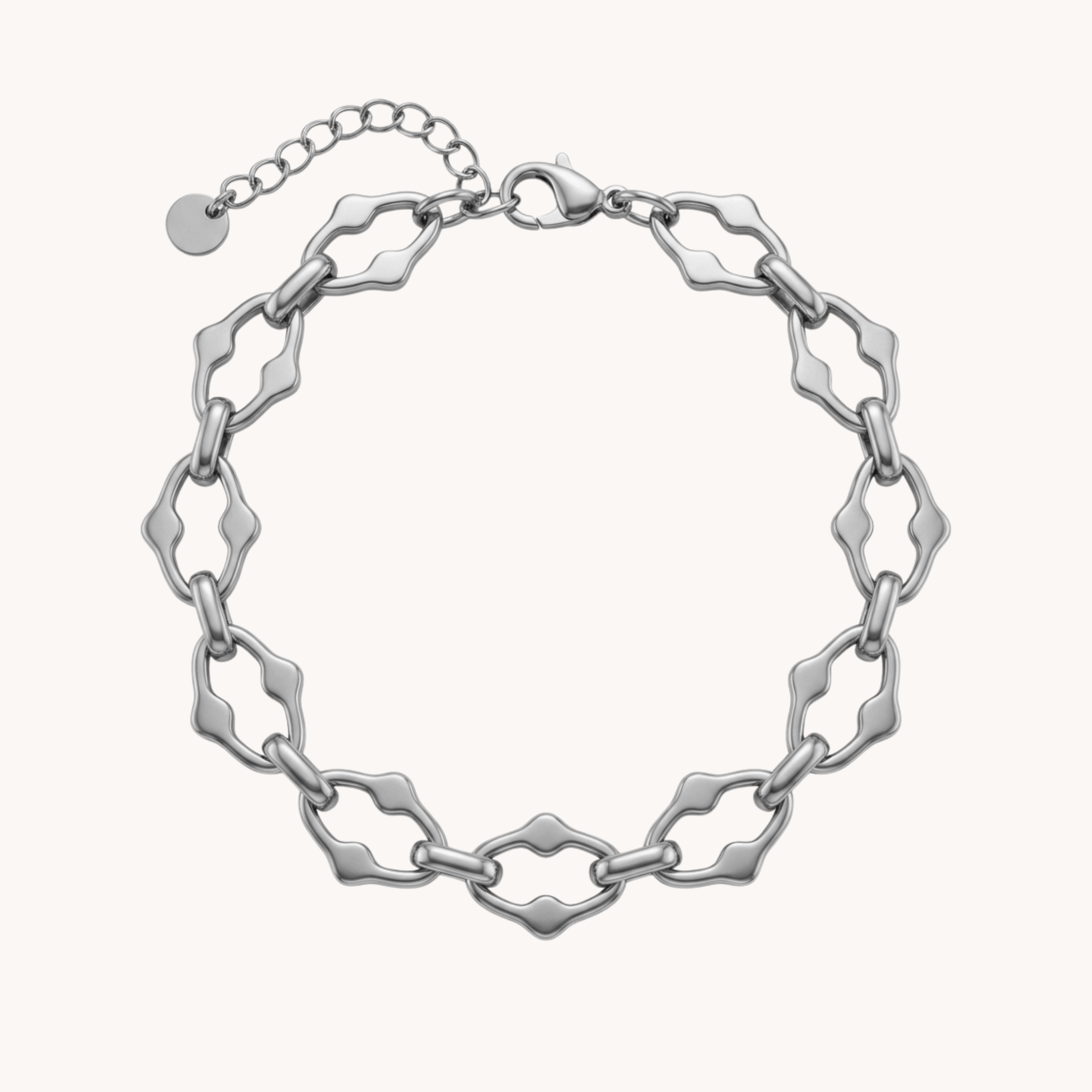 BRACCIALE RHOMBUS LINK - bracciale a catena con maglie a rombo traforate in acciaio oro