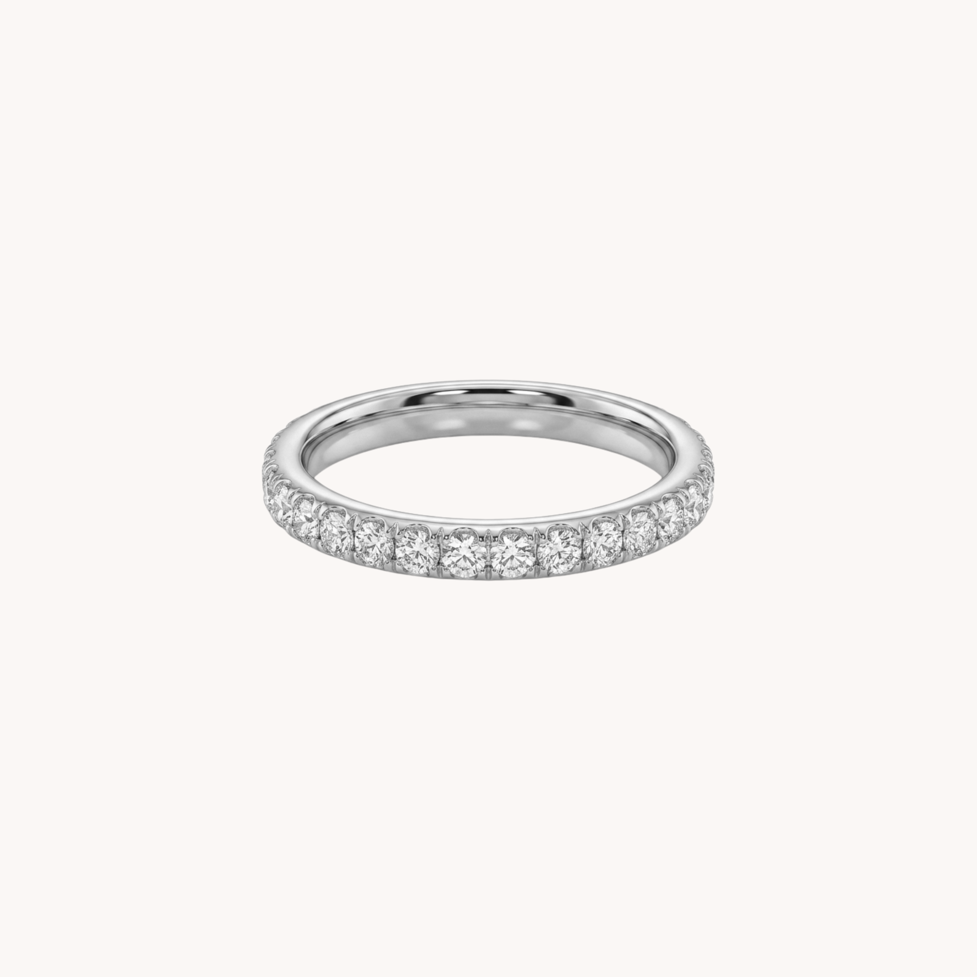 ANELLO VERETTA ETERNITY - zirconi bianchi in acciaio oro waterproof