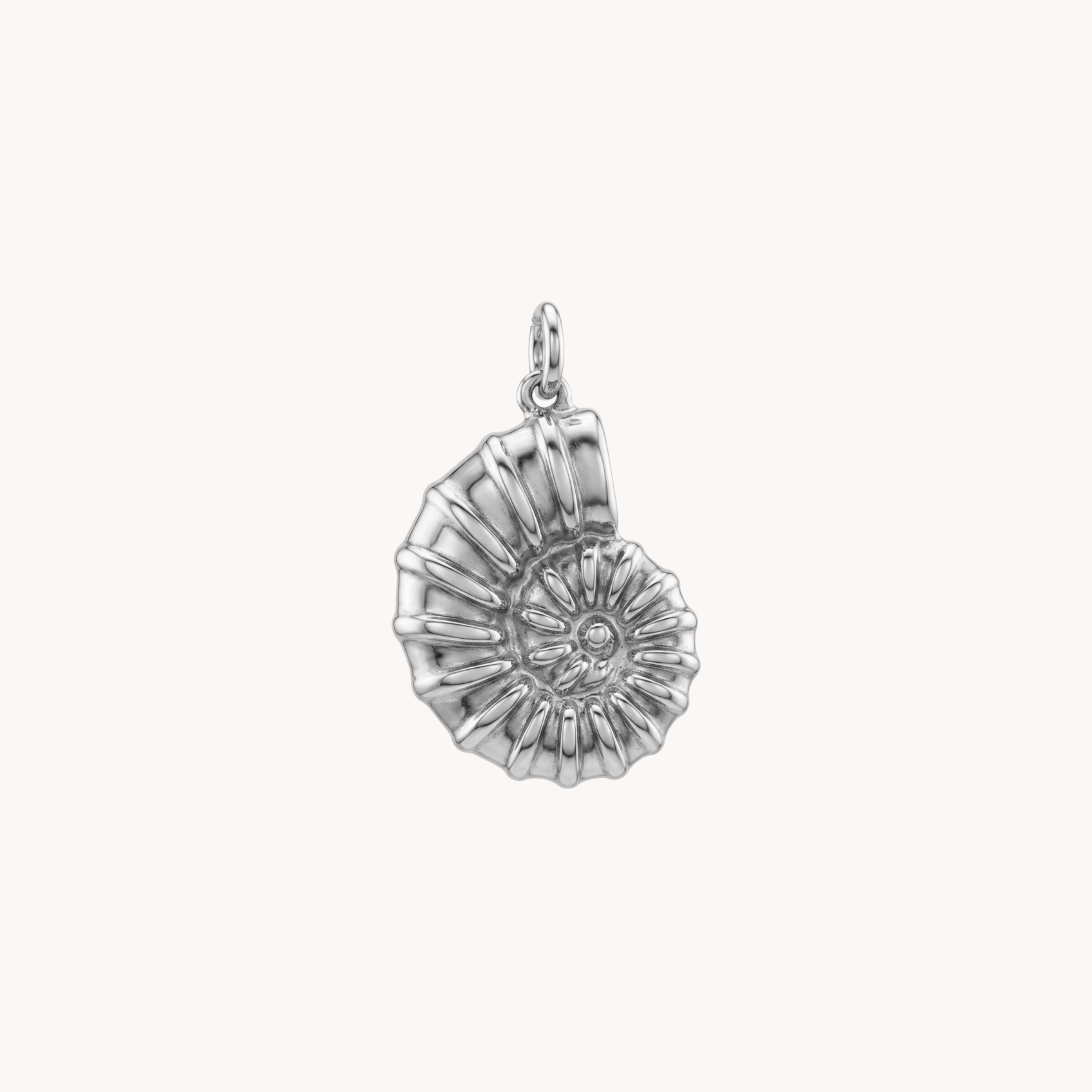 CIONDOLO SPIRAL SHELL - conchiglia a spirale tridimensionale in acciaio