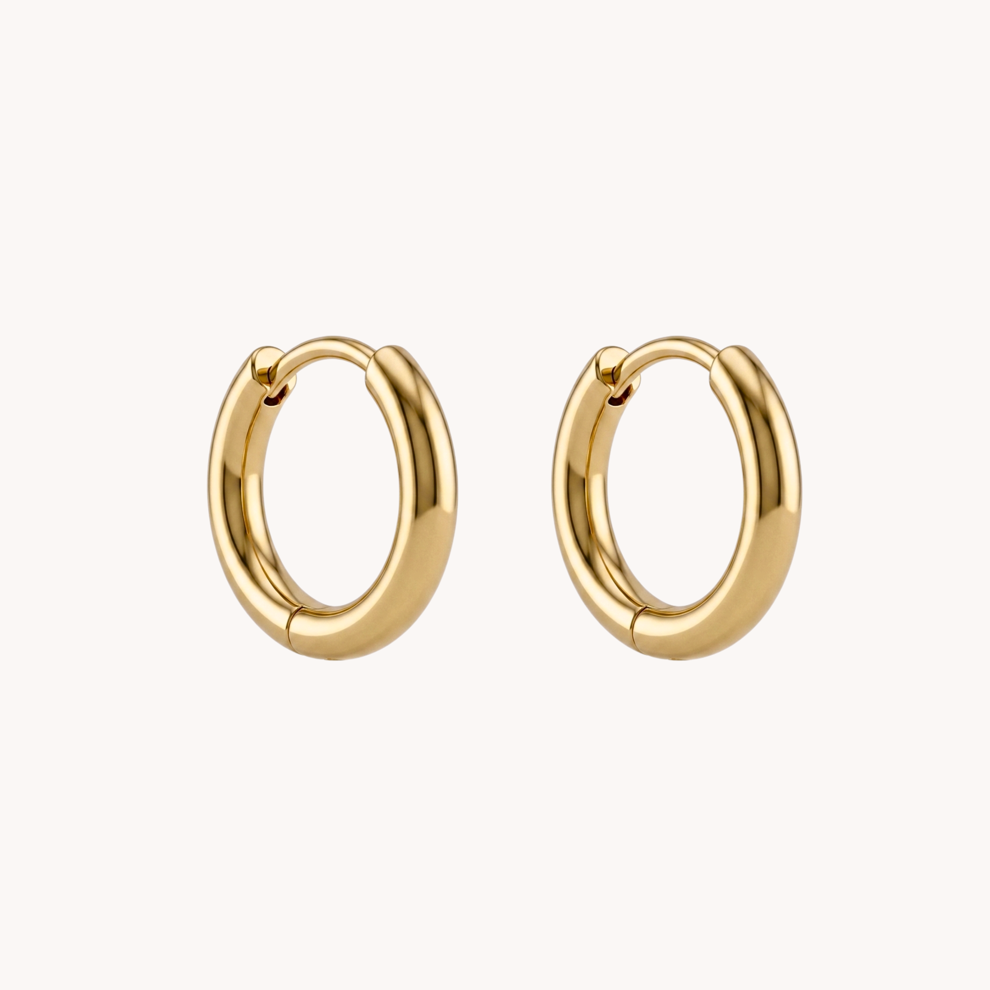 COPPIA ORECCHINI HOOPS 1.5CM - orecchini a cerchietto minimalisti medi huggie in acciaio