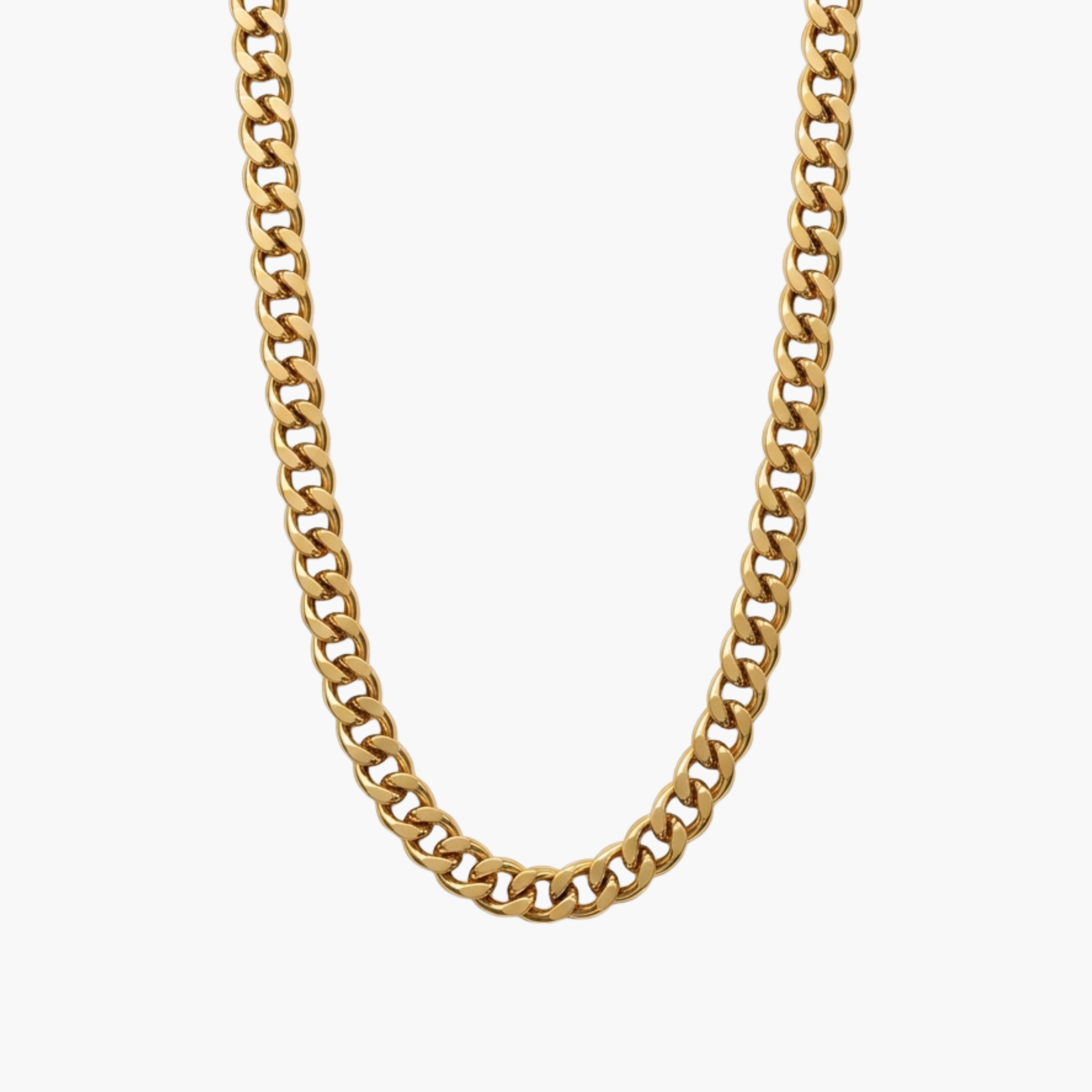 GIROCOLLO MID CUBAN - collana a catena groumette da uomo a sezione media in acciaio oro o argento