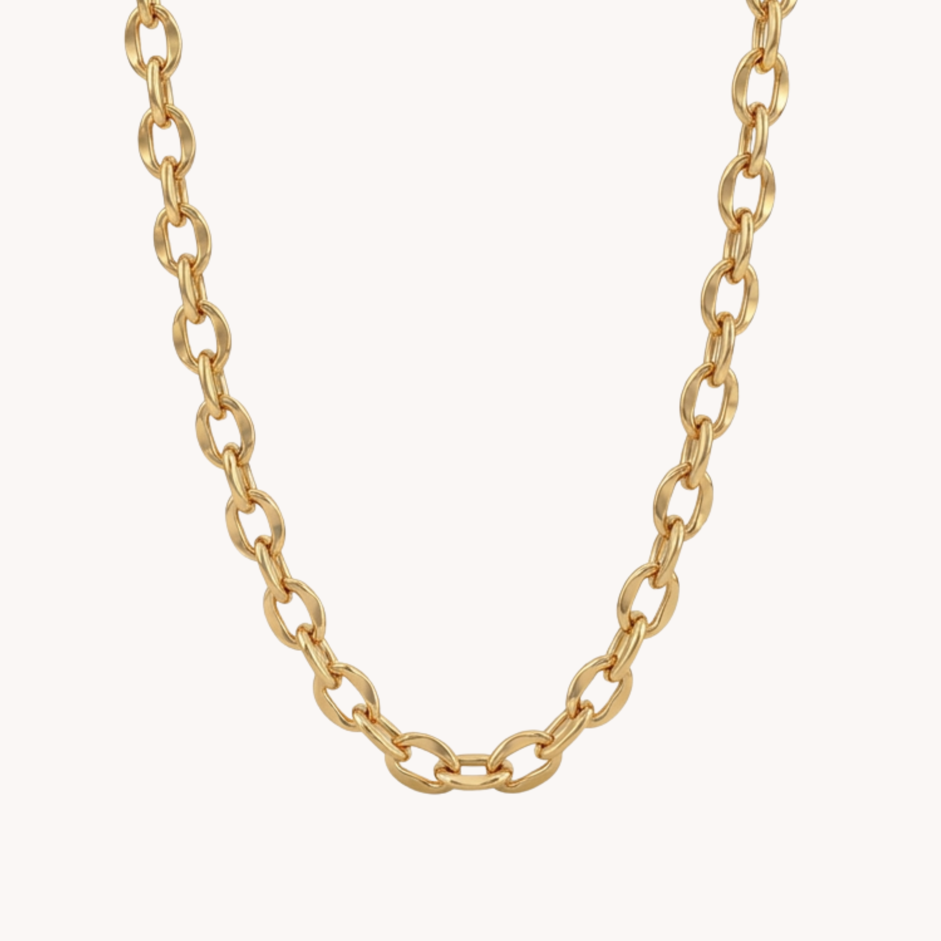 GIROCOLLO CHUNKY AURA - collana a catena corta a maglie grandi ovali in acciaio