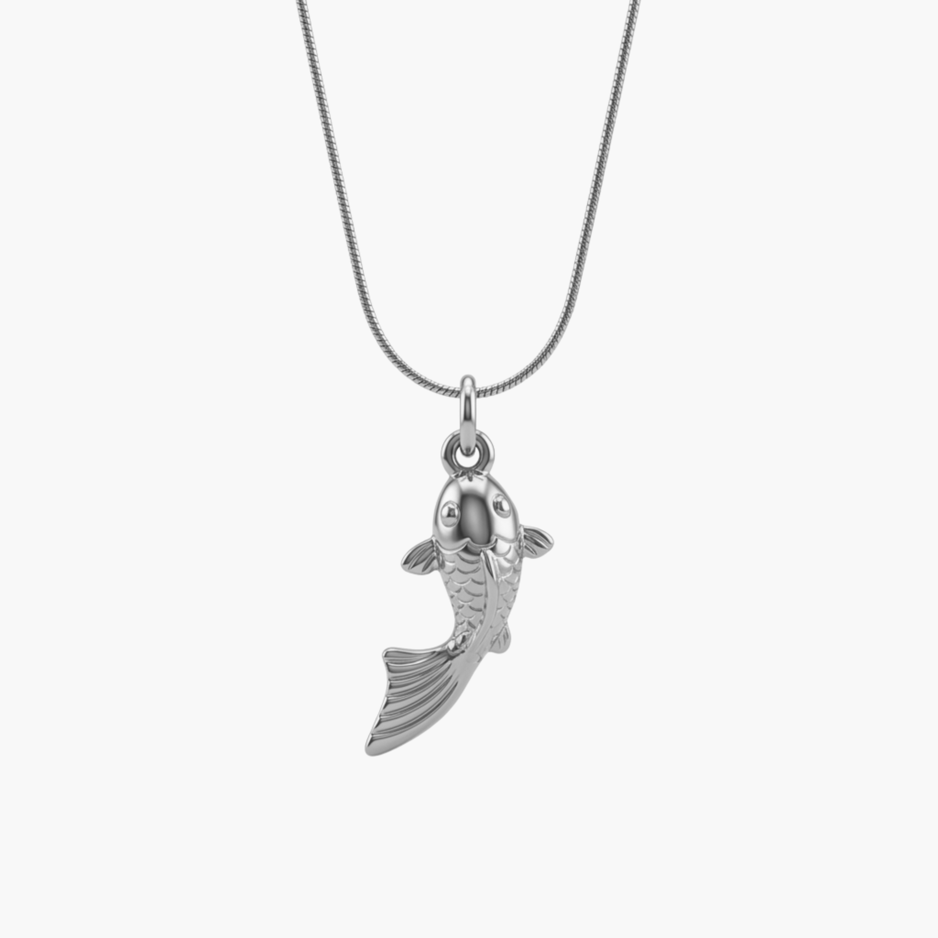 COLLANA KOI FISH LUCK - collana da uomo con ciondolo pesce carpa koi portafortuna completa di catenina in acciaio oro