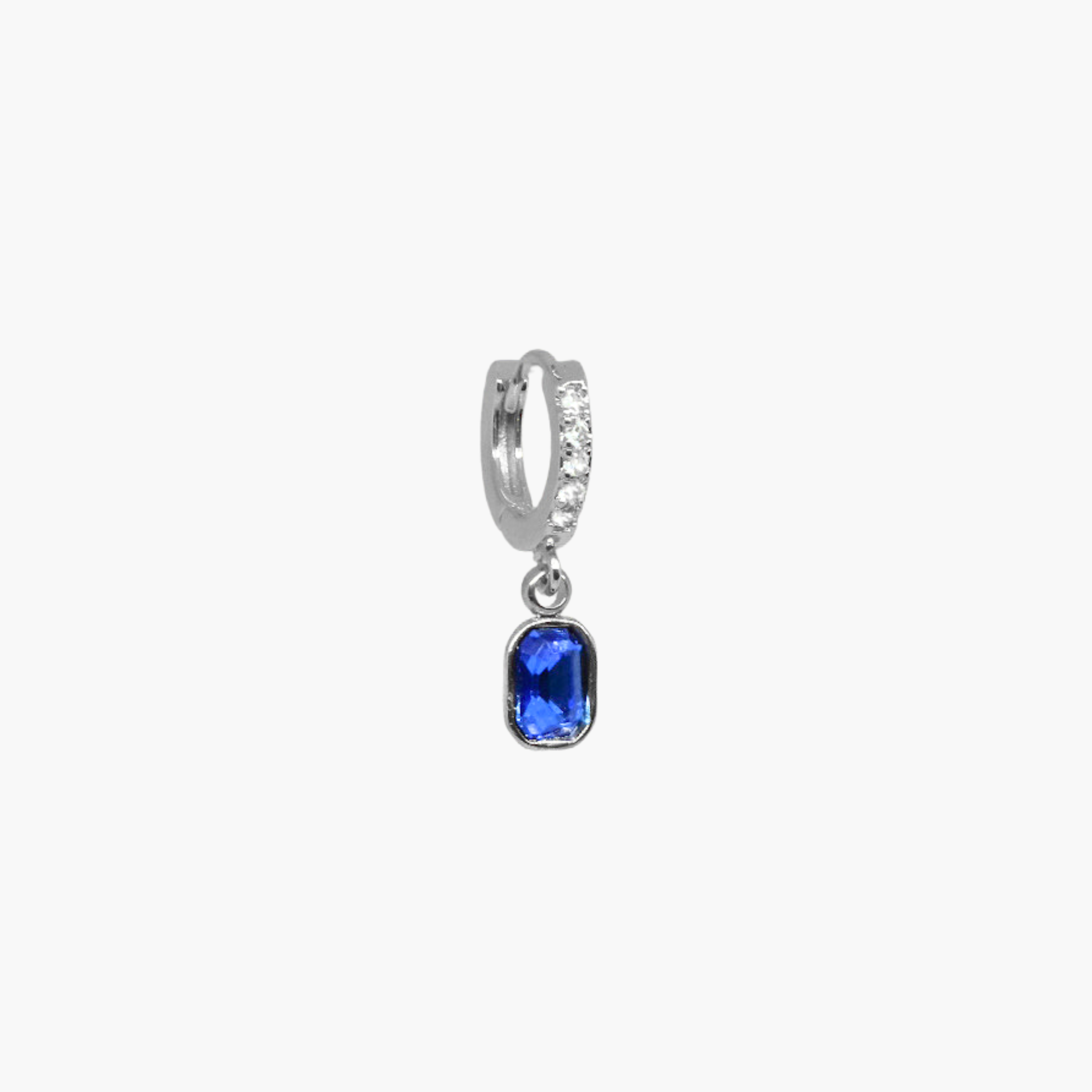 MONO ORECCHINO ZIRCONE BLU