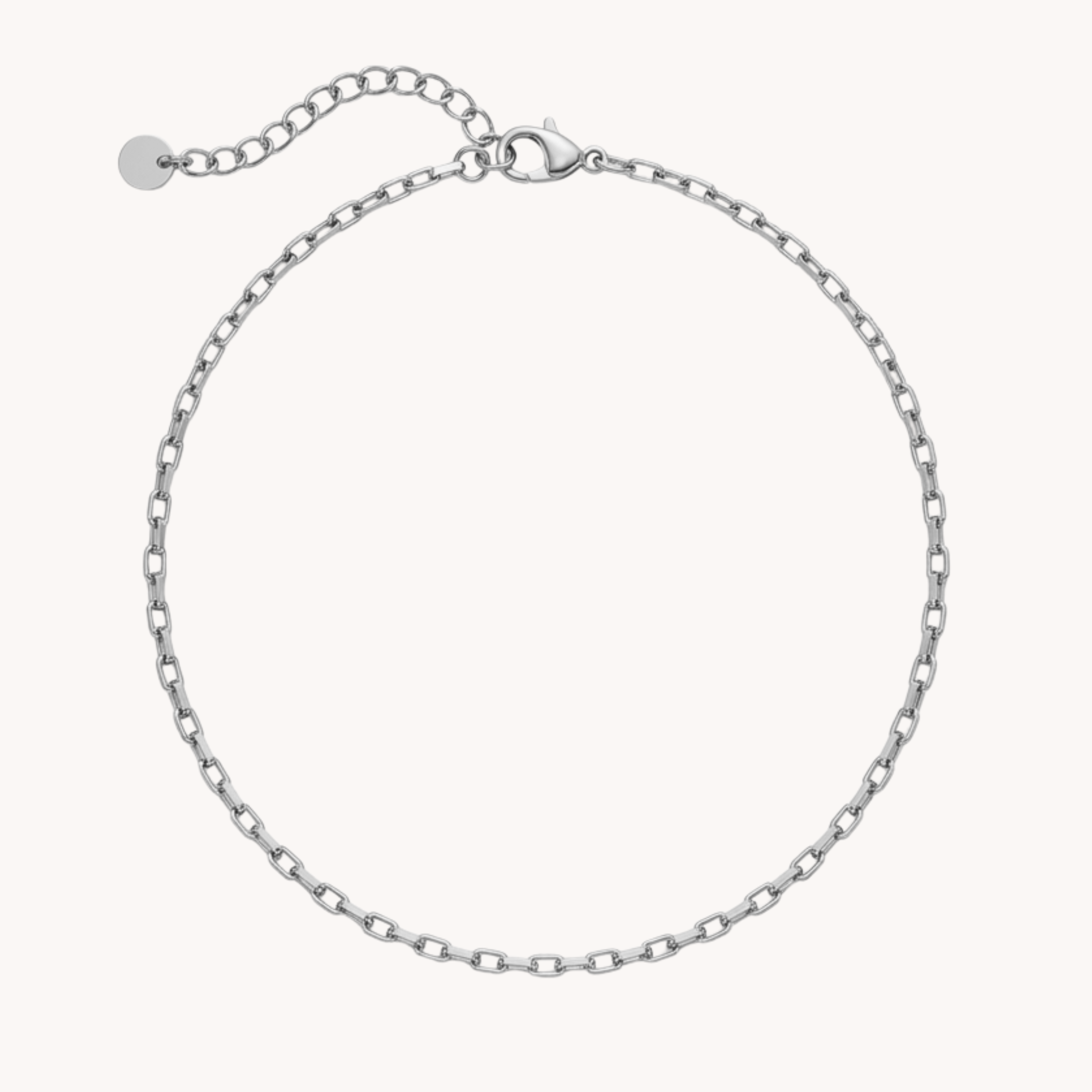 CAVIGLIERA PAPERCLIP MINI - maglia rettangolare allungata e liscia in acciaio