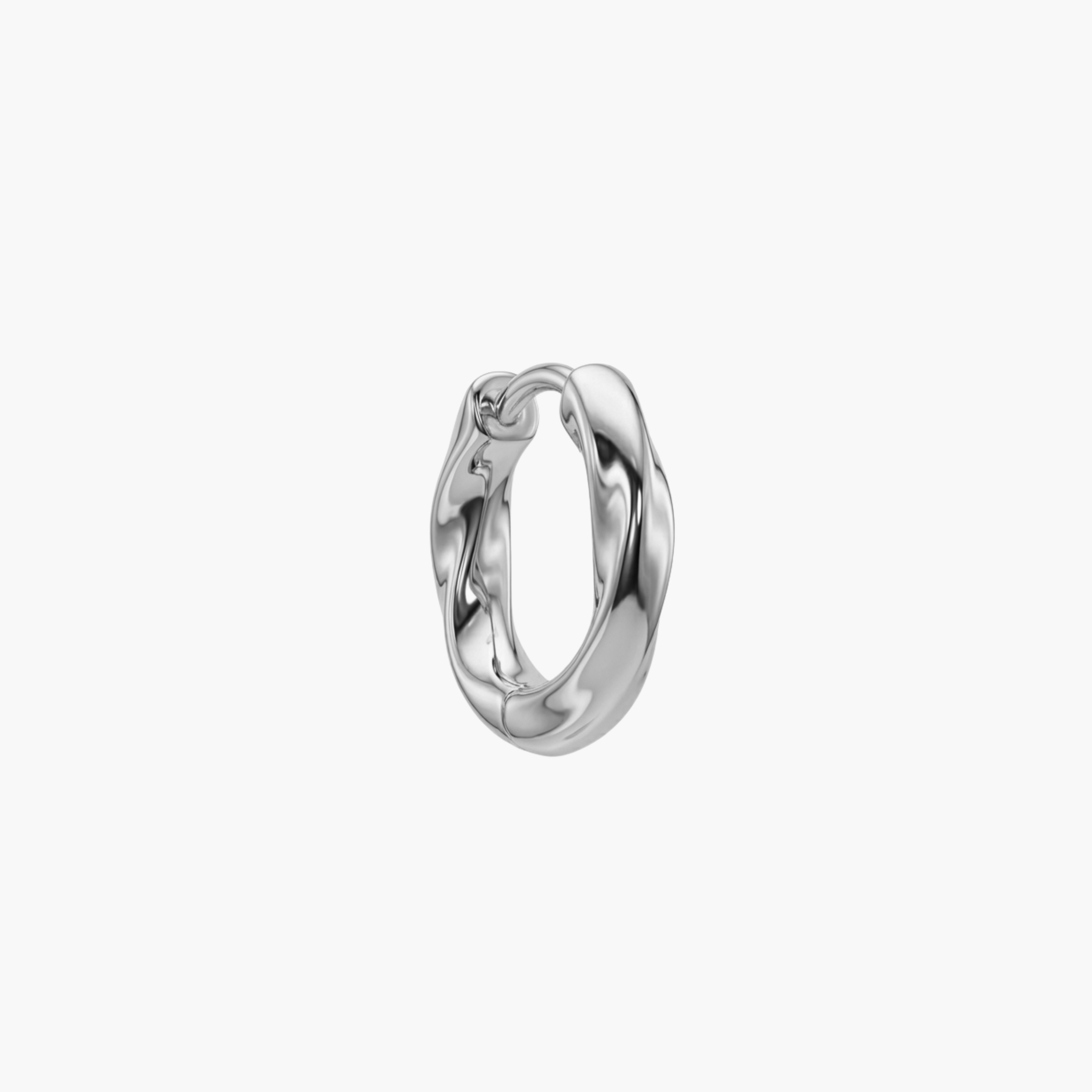 MONO ORECCHINO TWISTED - orecchino singolo a cerchio da uomo attorcigliato a vite in acciaio oro o argento