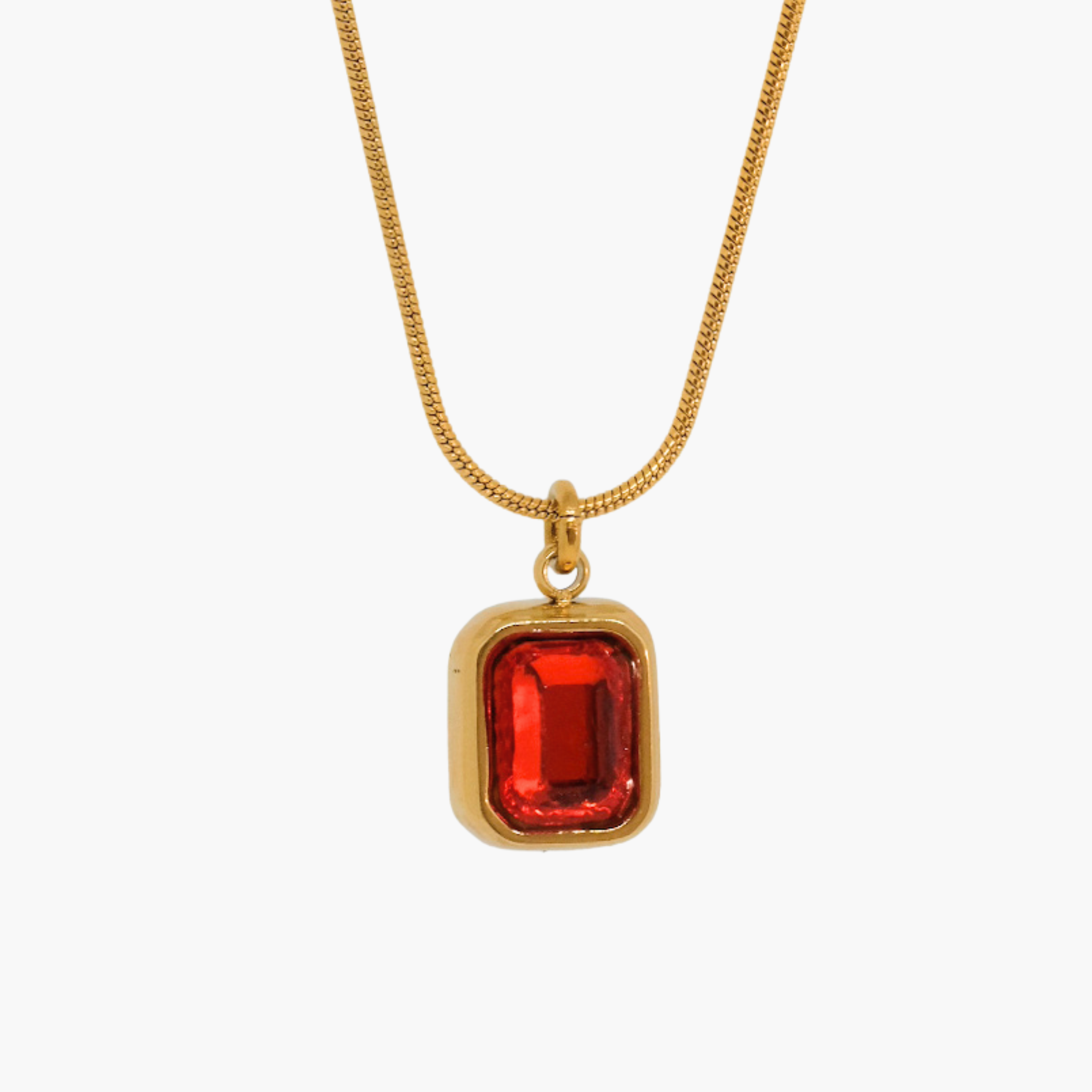 COLLANA ZIRCONE ROSSO