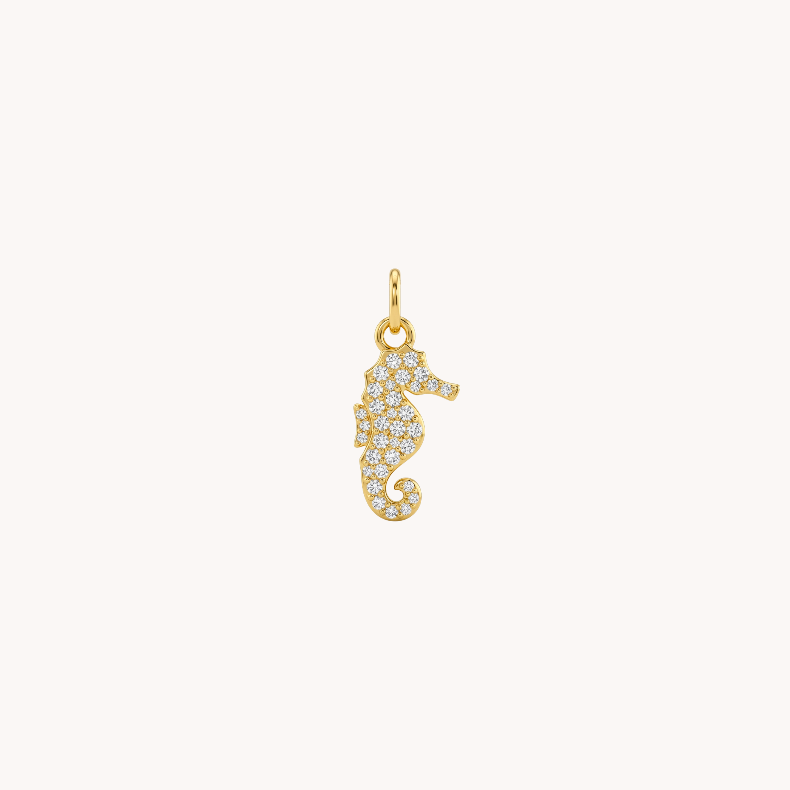 CIONDOLO ICED SEAHORSE -cavalluccio marino con zirconi bianchi