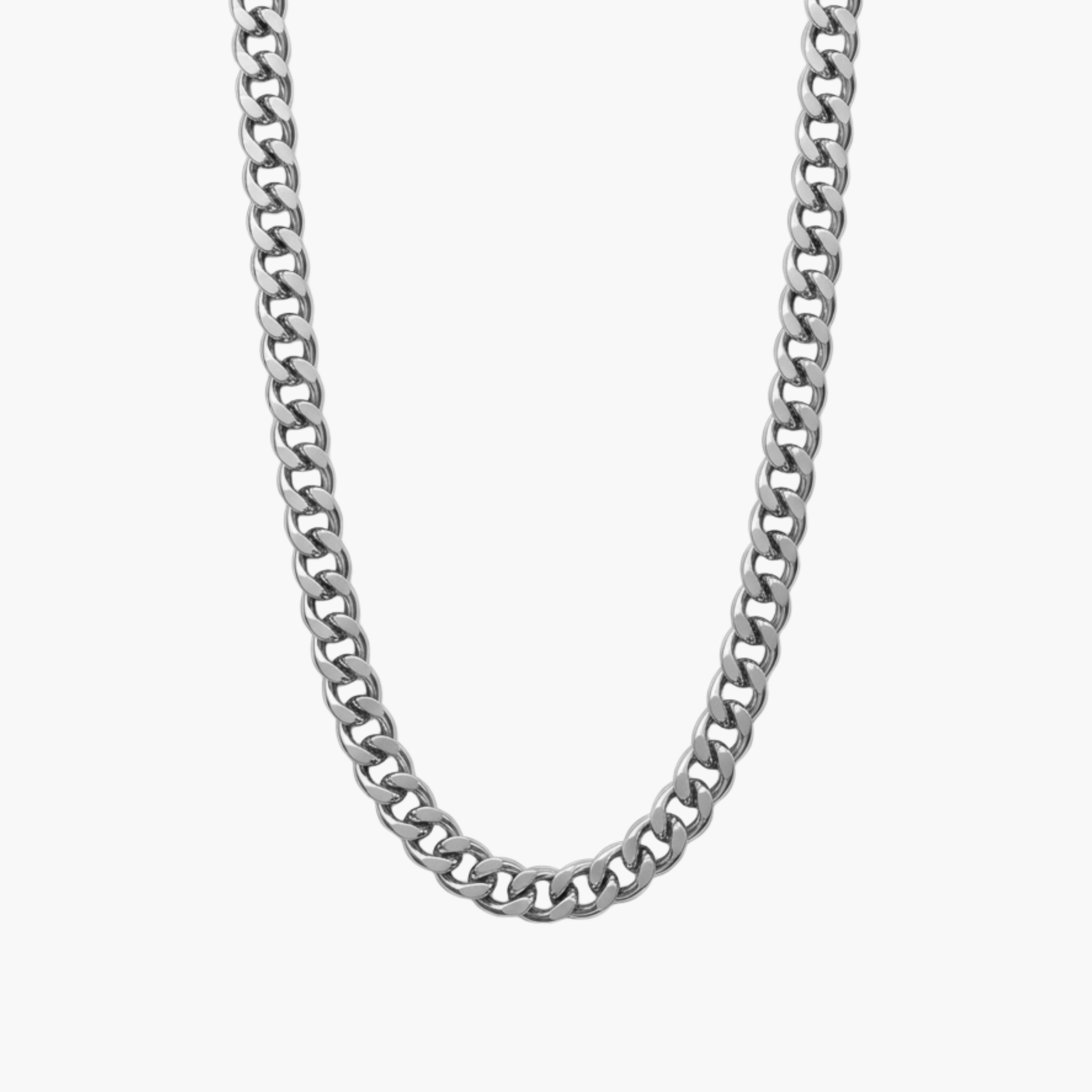 GIROCOLLO MID CUBAN - collana a catena groumette da uomo a sezione media in acciaio oro o argento