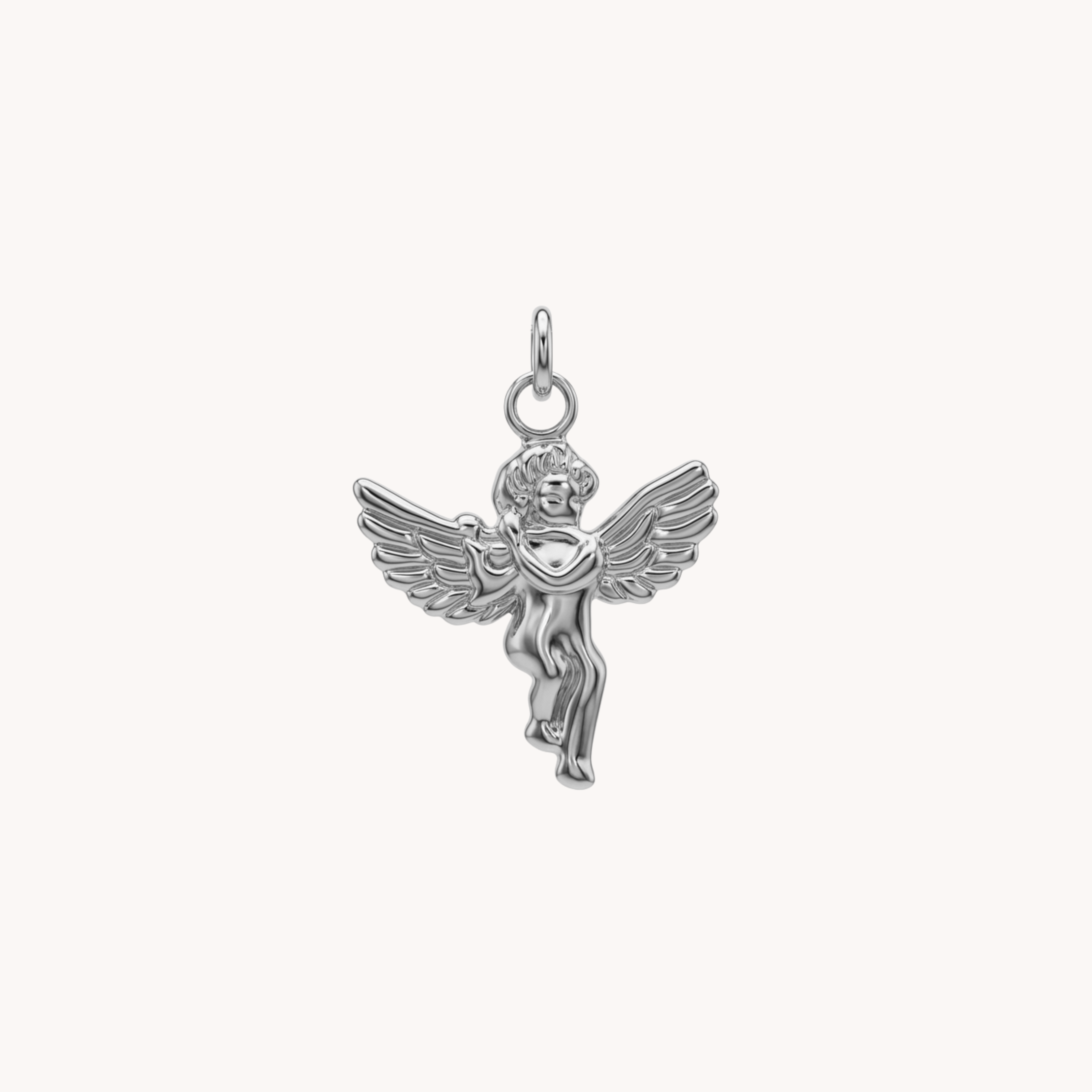CIONDOLO ANGELO - angelo custode o cherubino 3D in acciaio oro o argento