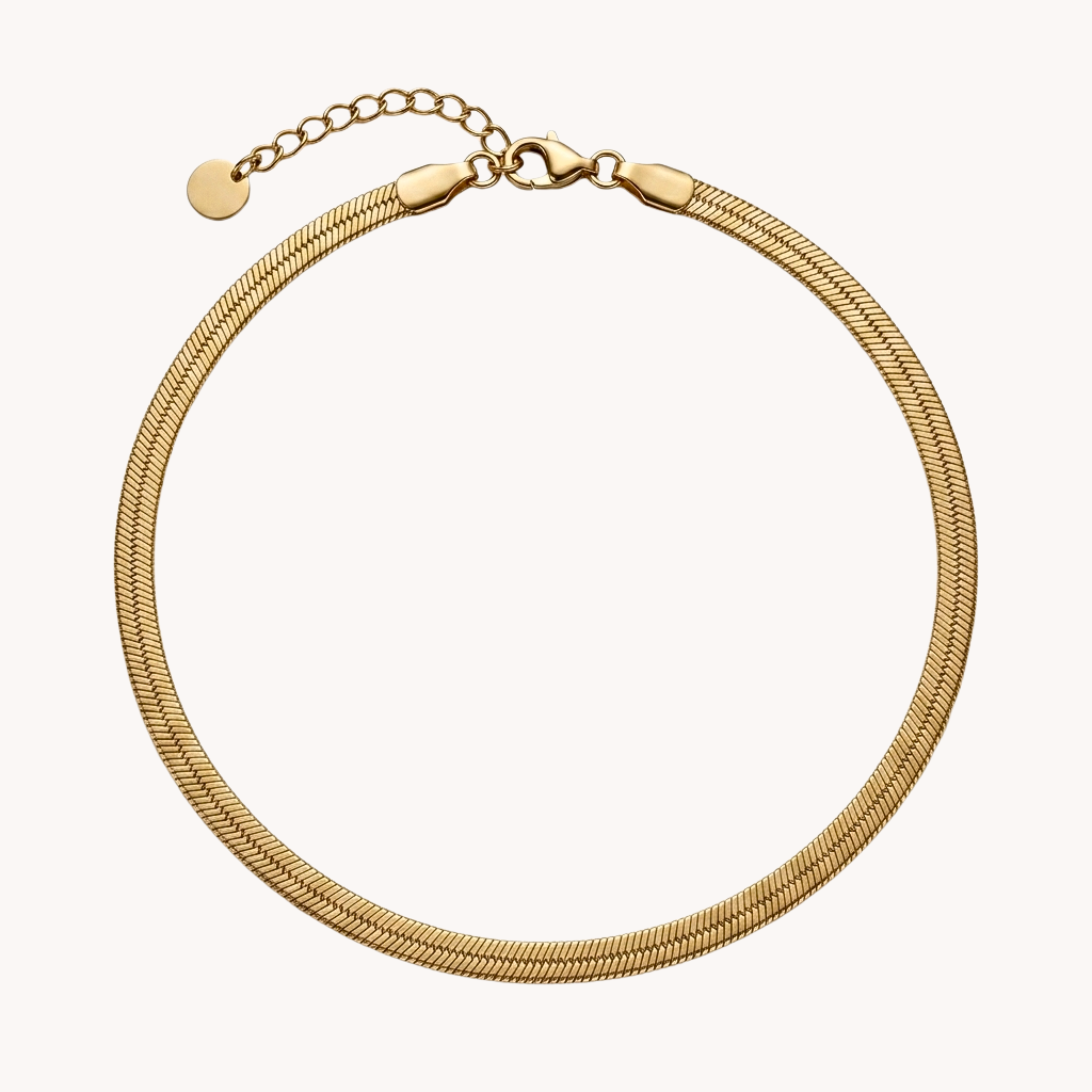CAVIGLIERA SNAKE ESSENTIAL - cavigliera a catena piatta a serpente (spigata) in acciaio oro o argento