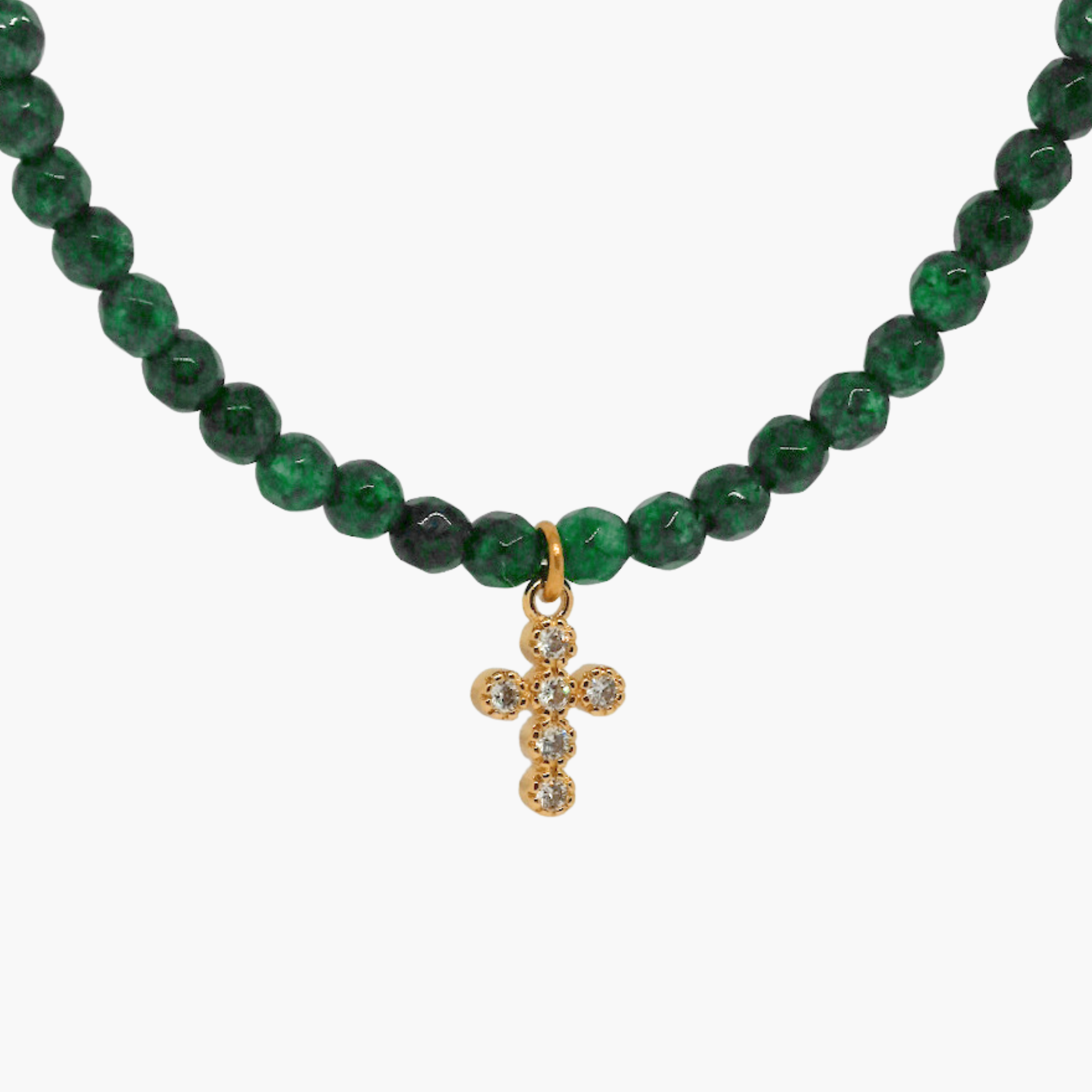 GIROCOLLO PERLINE CON CROCE