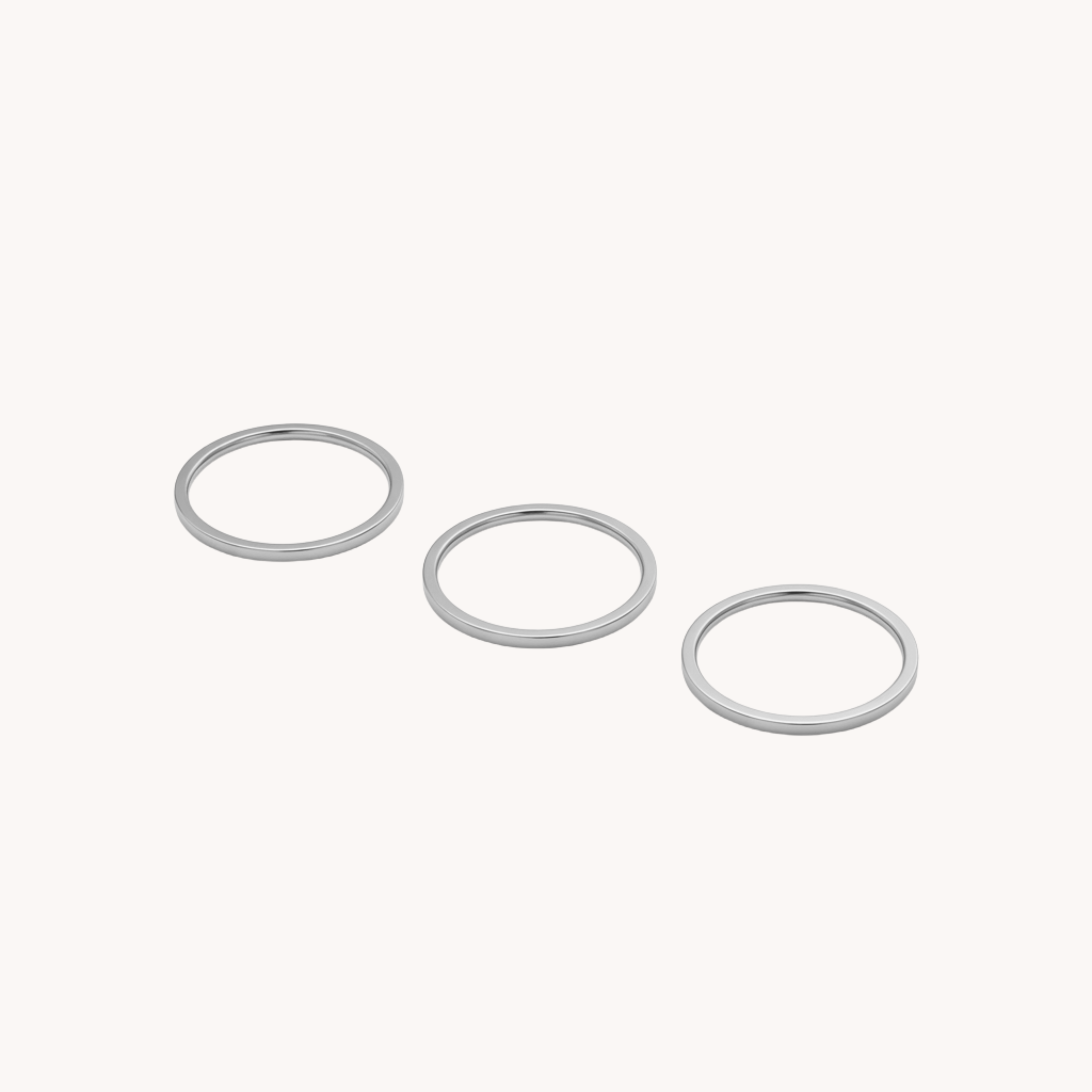 SET 3 ANELLI ESSENTIAL - set di fedine sottili in acciaio