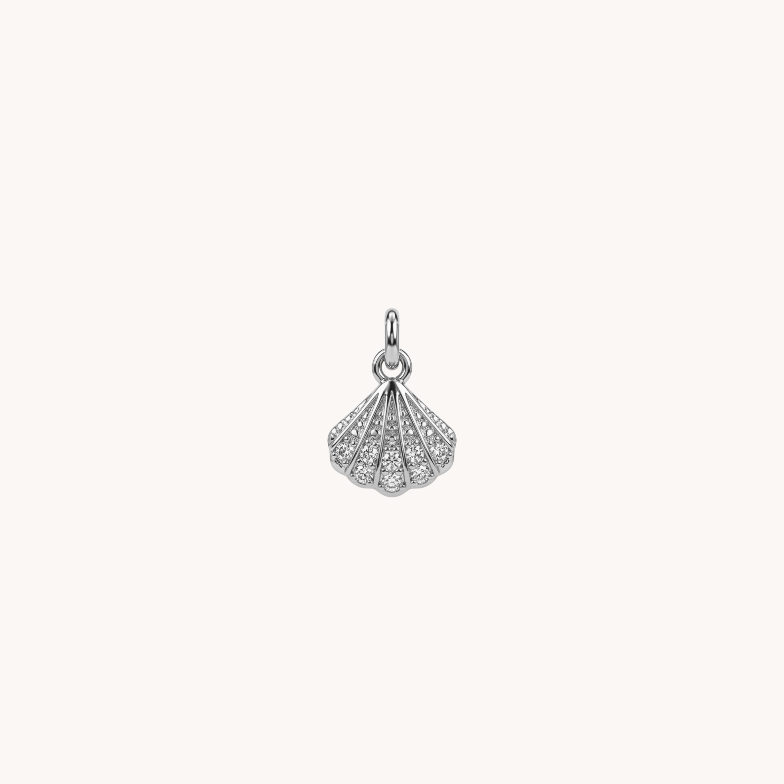 CIONDOLO SHELL SHINE - conchiglia capasanta con zirconi bianchi