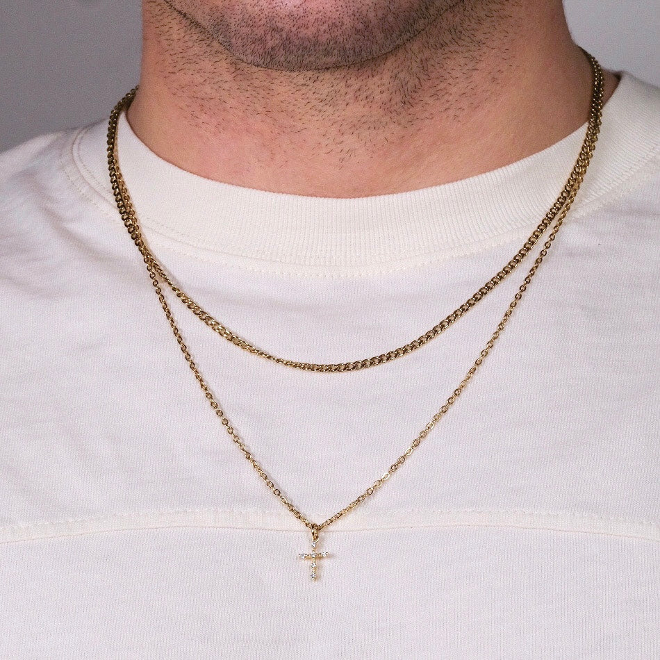DOPPIA COLLANA CROCE