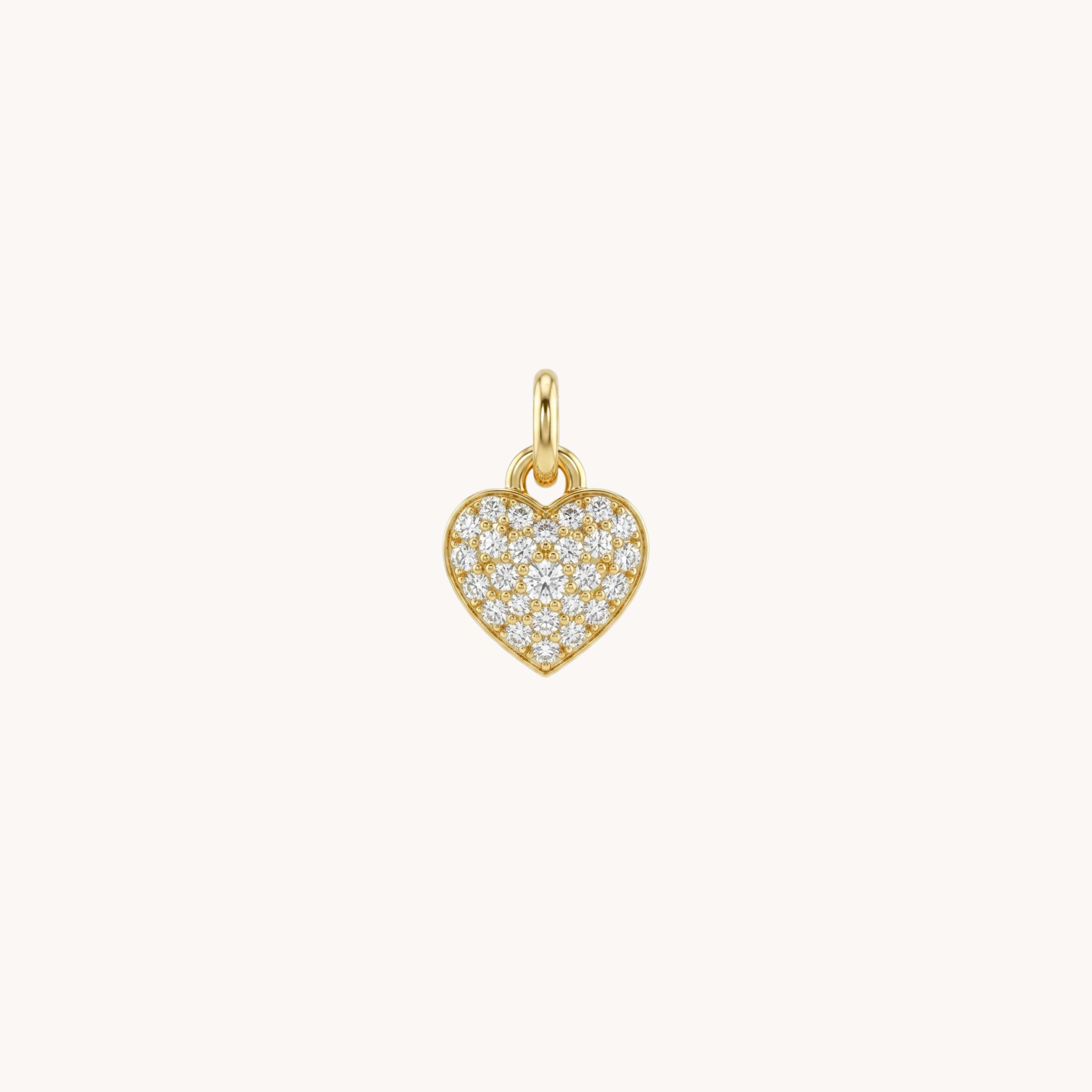 CIONDOLO SPARKLING LOVE - cuore bombato con pavé di zirconi bianchi