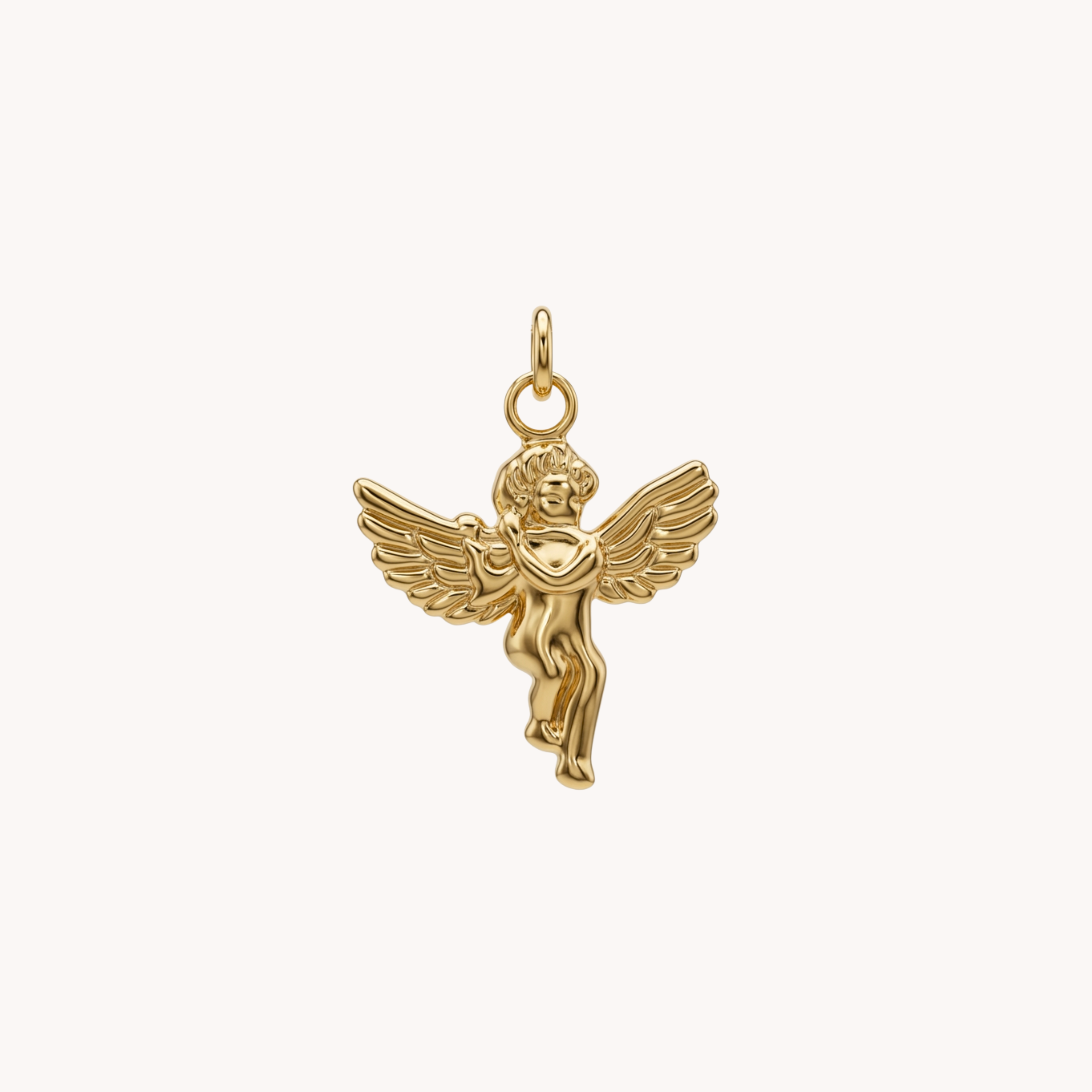 CIONDOLO ANGELO - angelo custode o cherubino 3D in acciaio oro o argento