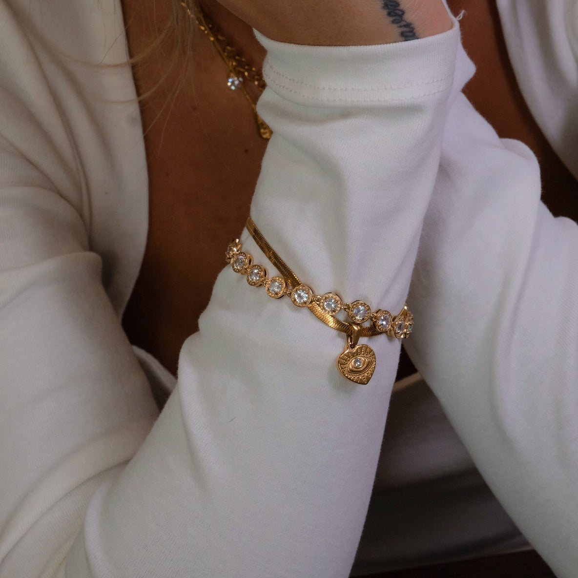 BRACCIALE TENNIS ORO