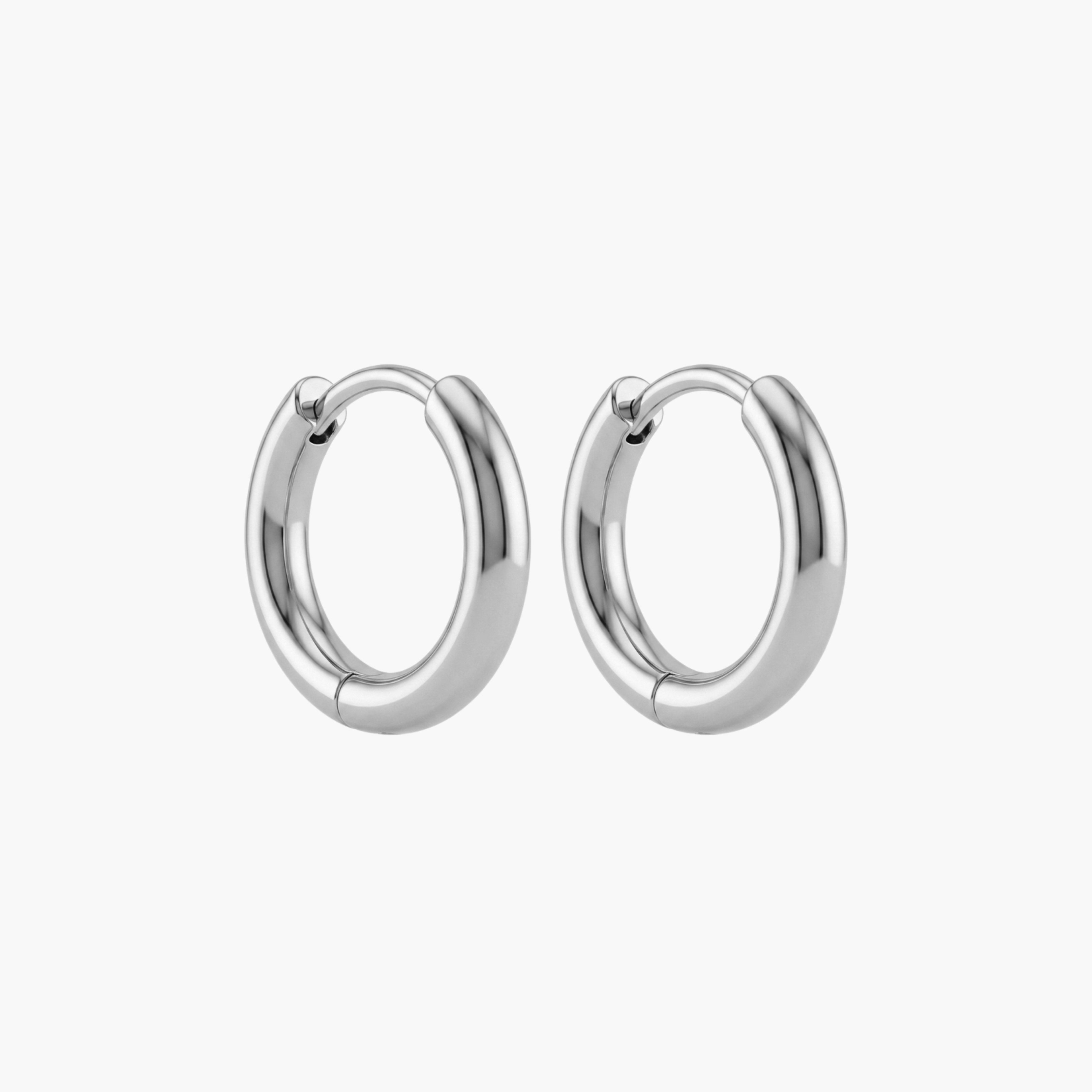 COPPIA ORECCHINI 1.2CM - orecchini a cerchio piccolo da uomo classici e lisci in acciaio oro o argento