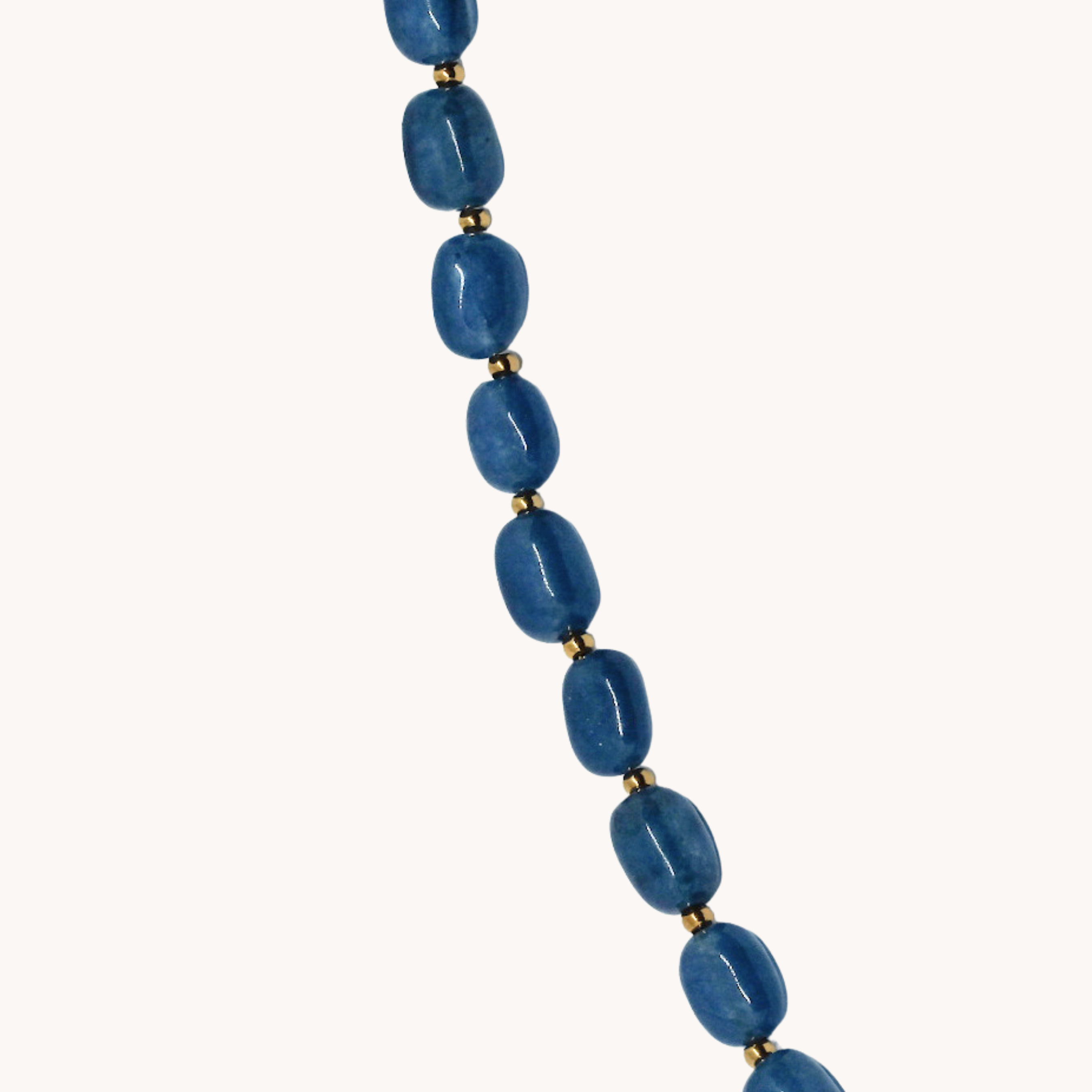 COLLANA PERLE BLU CON CORNO