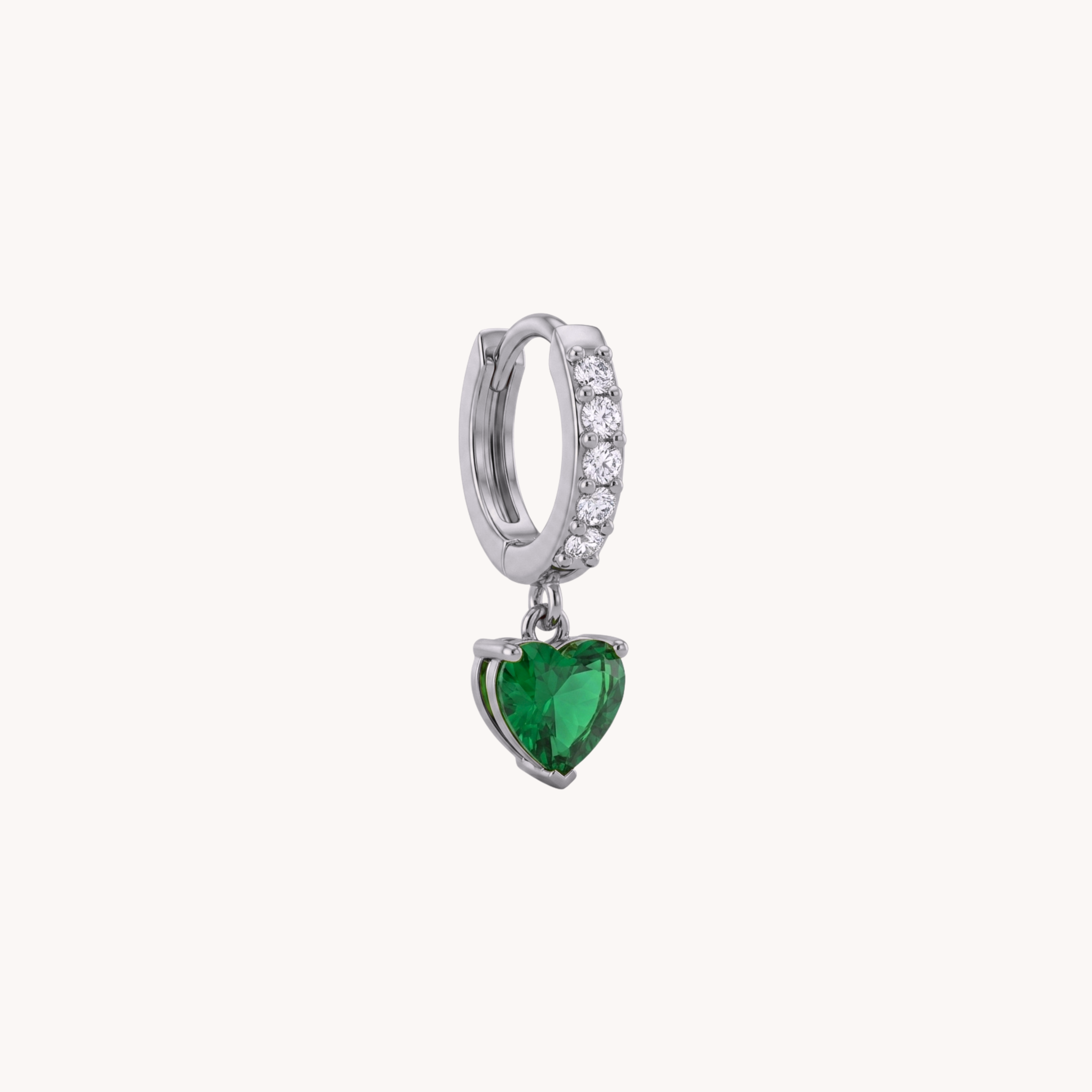 MONO ORECCHINO LOVE VERDE - orecchino singolo in acciaio