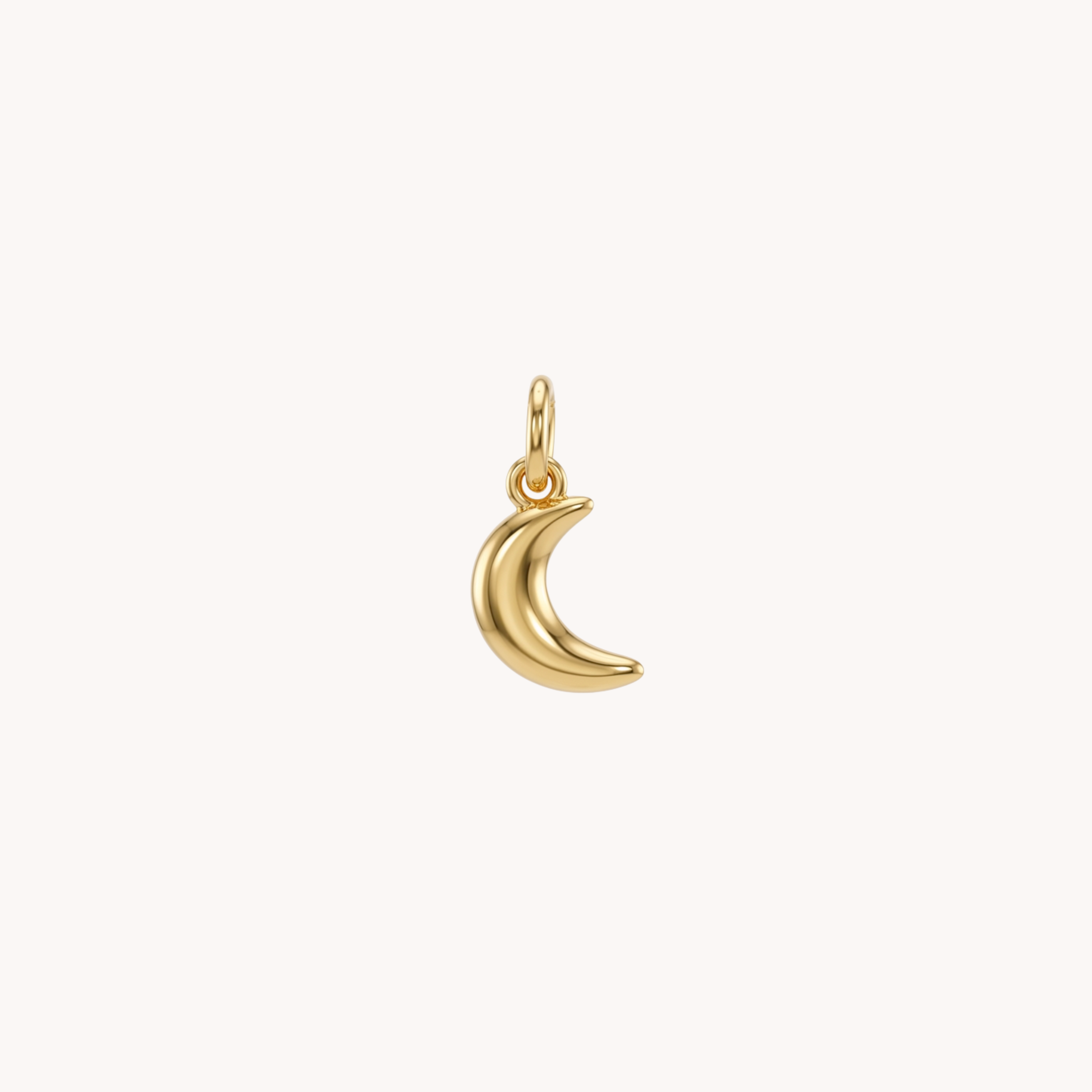CIONDOLO MINI MOON - mezzaluna piatta liscia in acciaio oro o argento