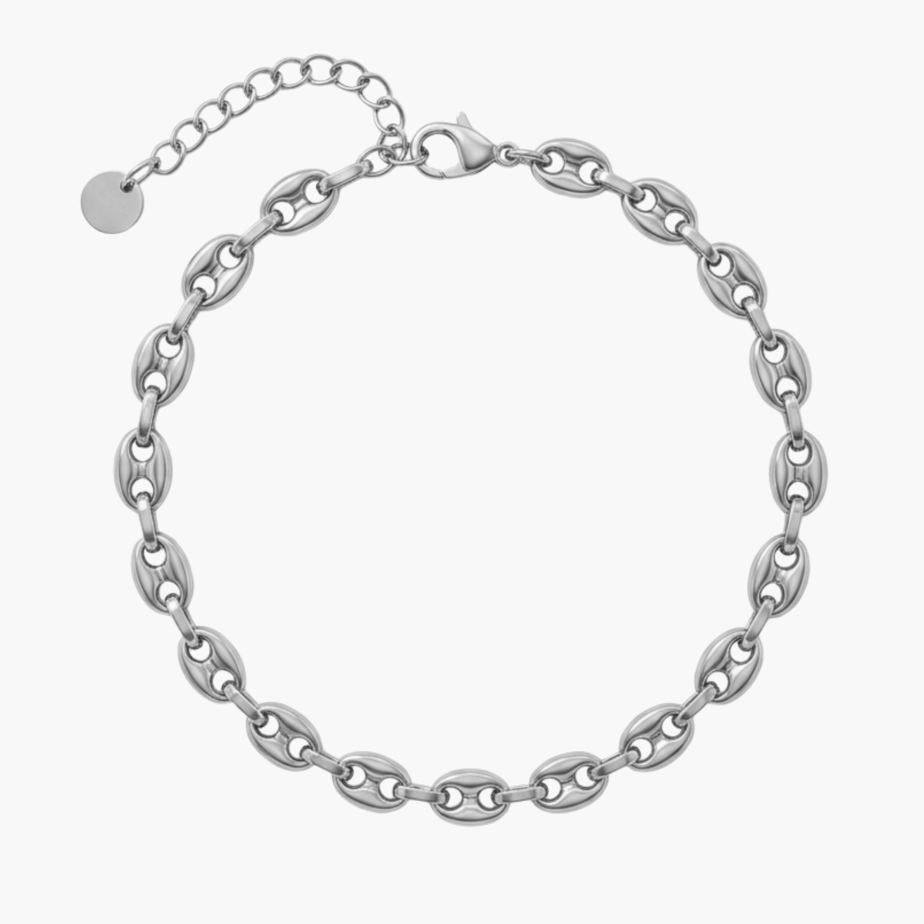 BRACCIALE MARINER SHIELD - maglia marina piatta da uomo in acciaio oro o argento