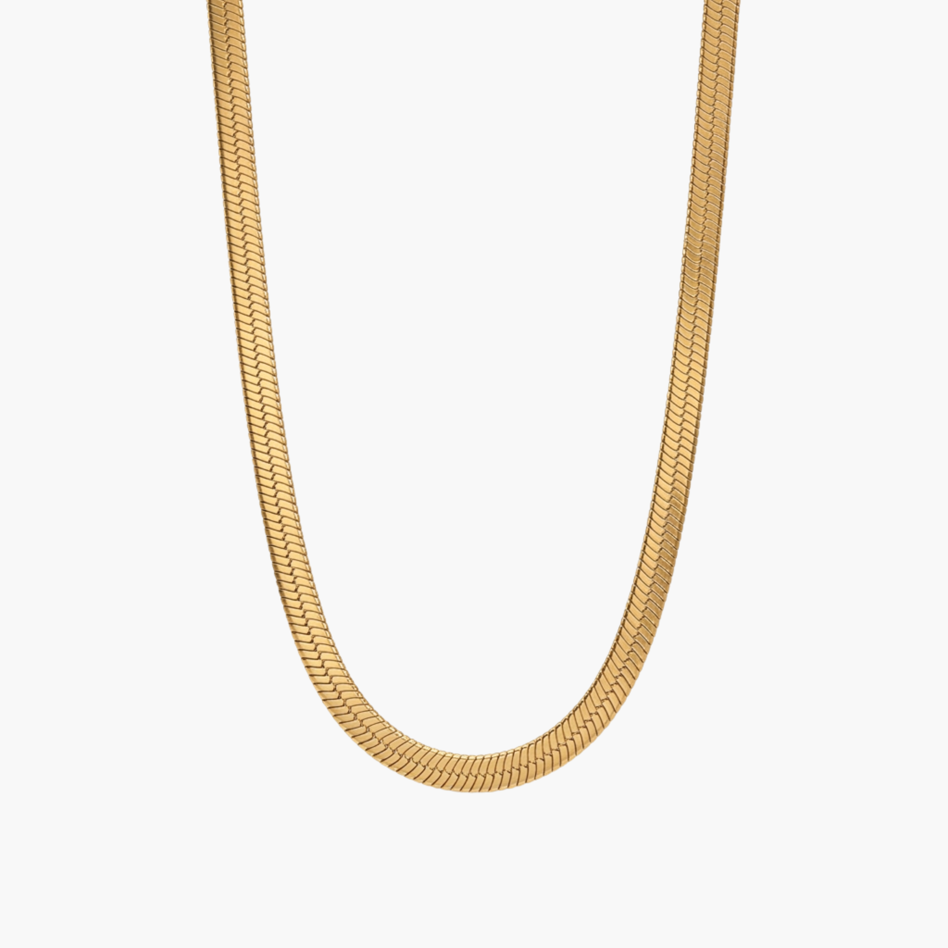 Girocollo Snake Large Python VANDEM in acciaio oro, collana da uomo spessa a maglia piatta a serpente lucida a specchio