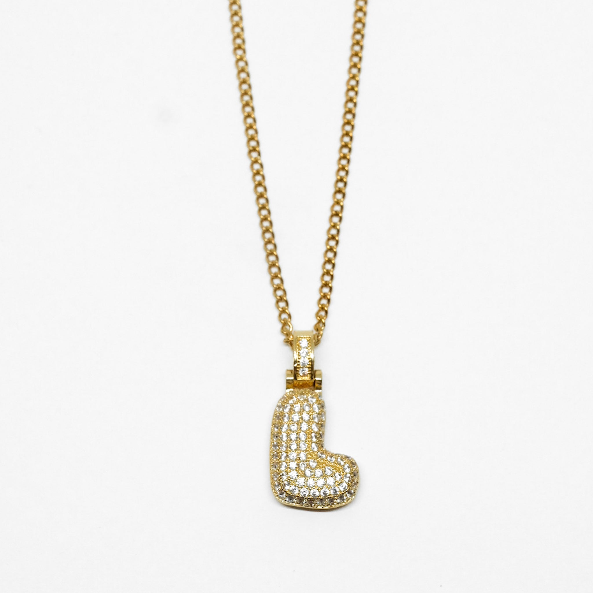 COLLANA LETTERA ZIRCONATA ORO
