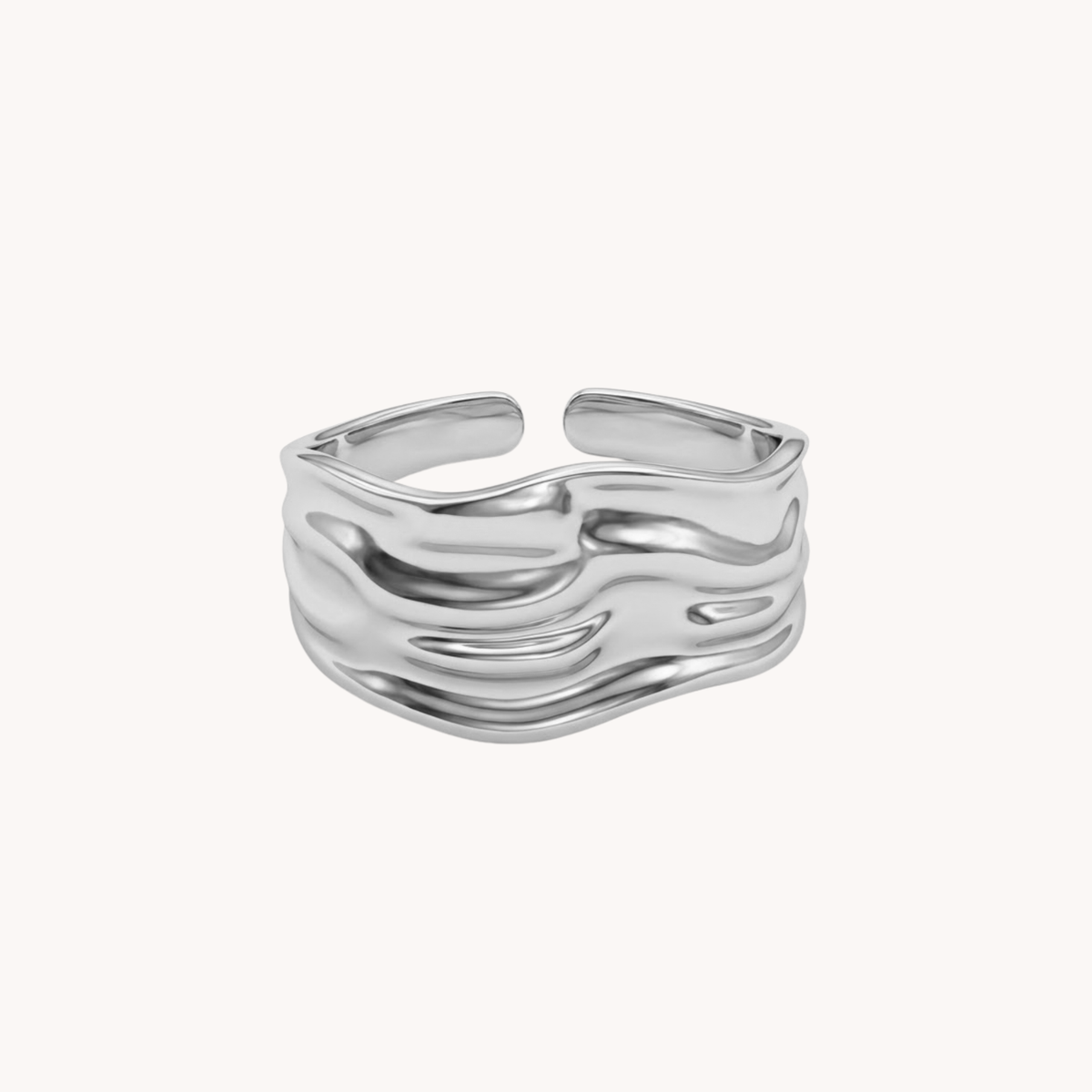 Anello Hammered Statement Effetto Metallo Fuso - VANDEM