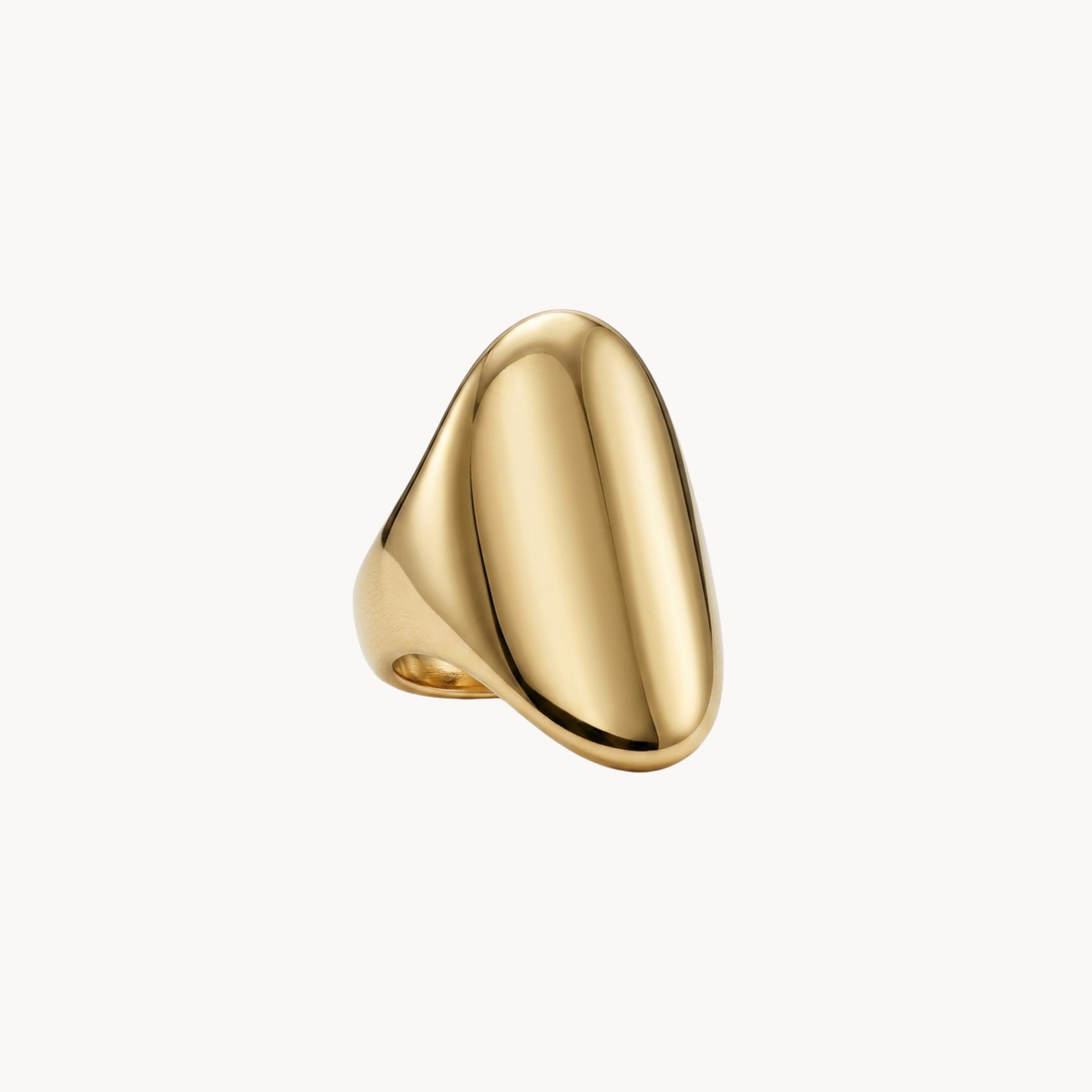 Anello Ovale Big a Sigillo Ovale Bombato oro - VANDEM