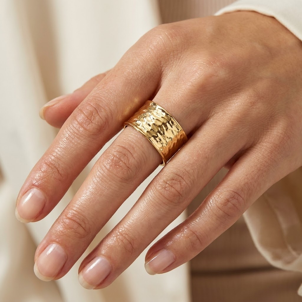 Anello Sahara Statement Texture Martellata - VANDEM