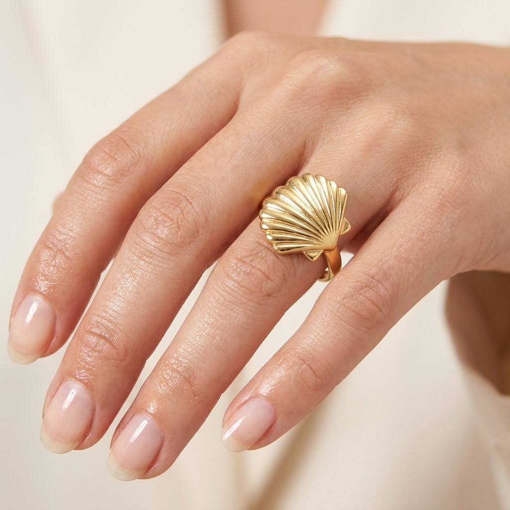 Anello Shell con Conchiglia a Ventaglio - VANDEM