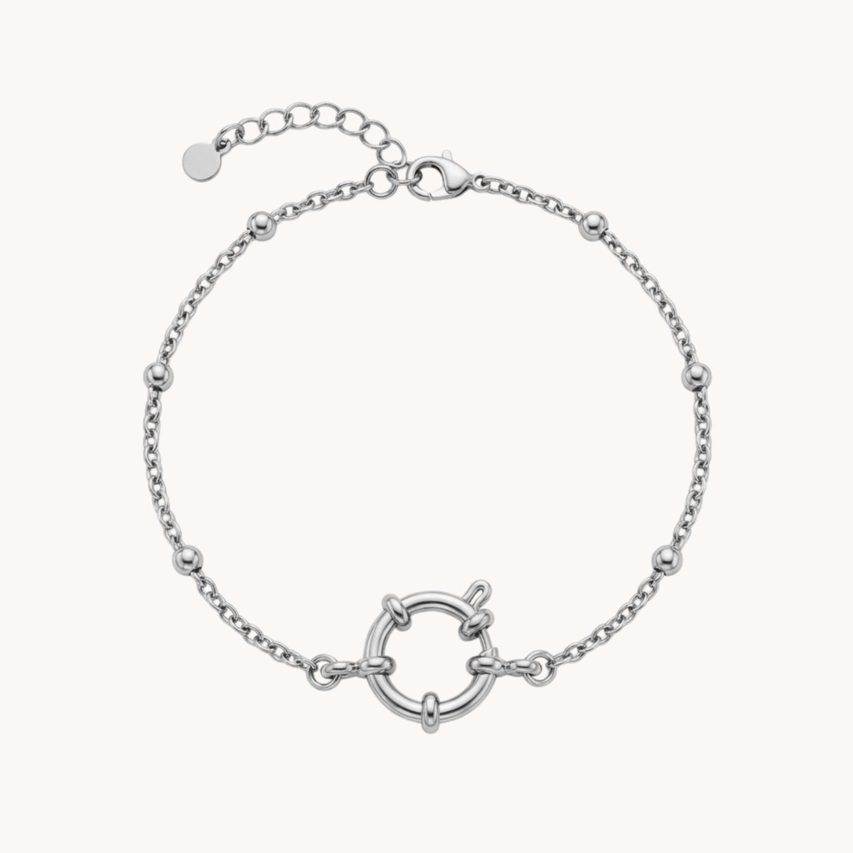 Bracciale a Catena Sfere con Anello Apribile Argento - VANDEM